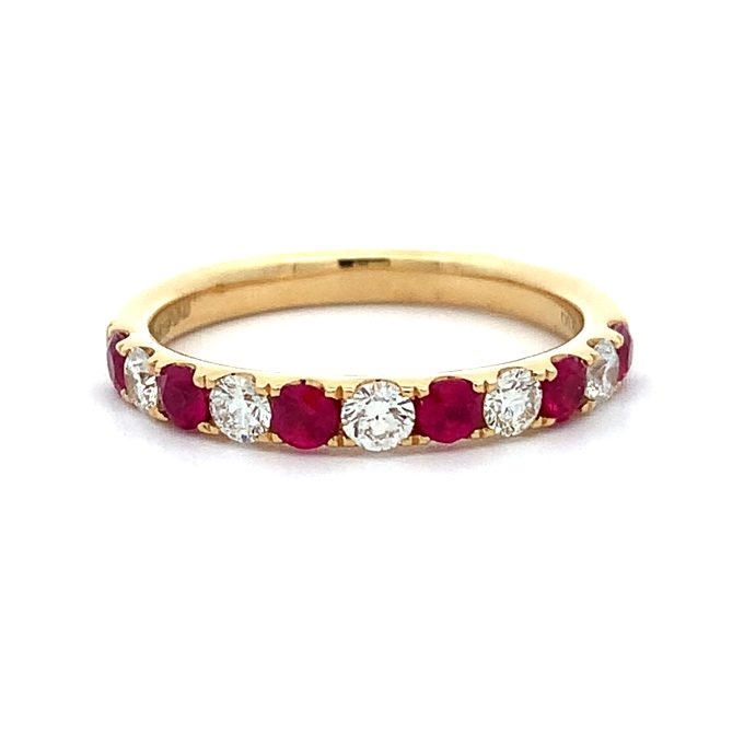 Burmese Ruby and Diamond Eternity Ring