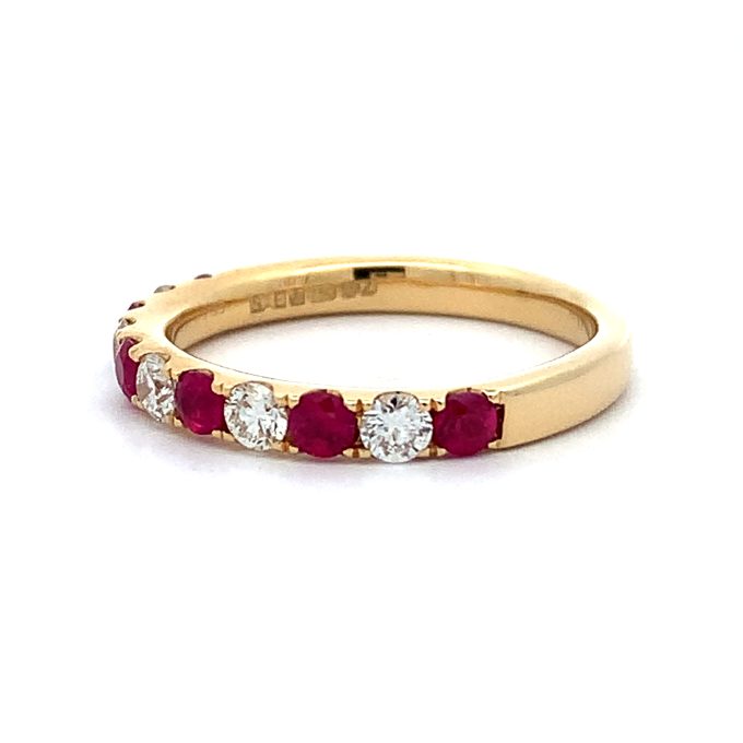 Burmese Ruby and Diamond Eternity Ring