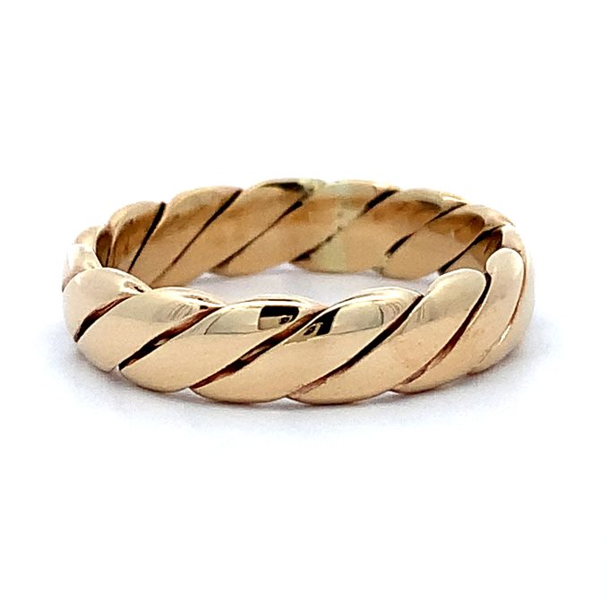Ladies 9ct Yellow Gold Twist Band