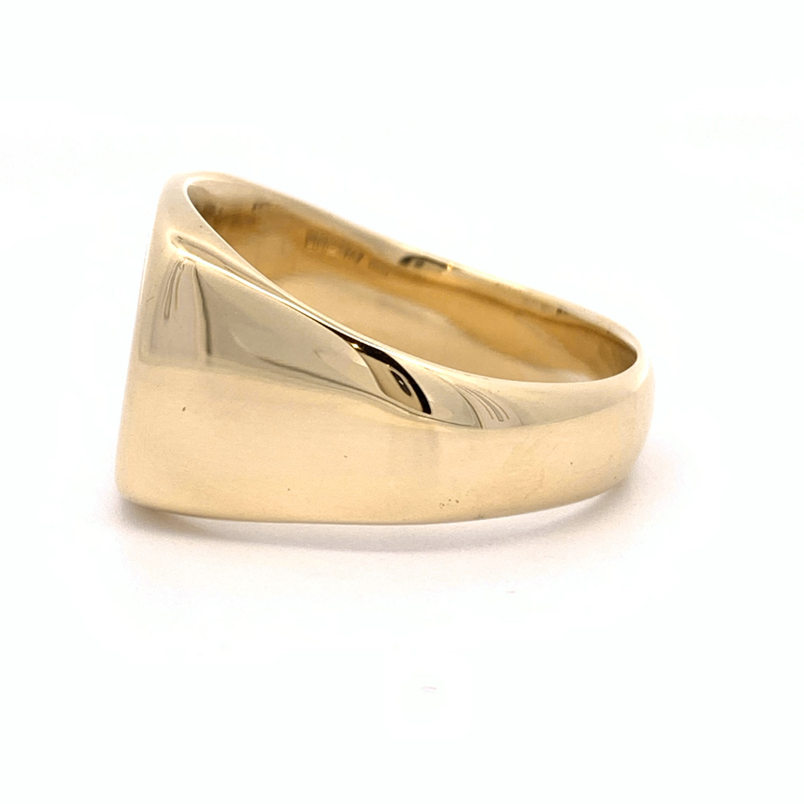 Yellow Gold Diamond Set Gents Signet Ring