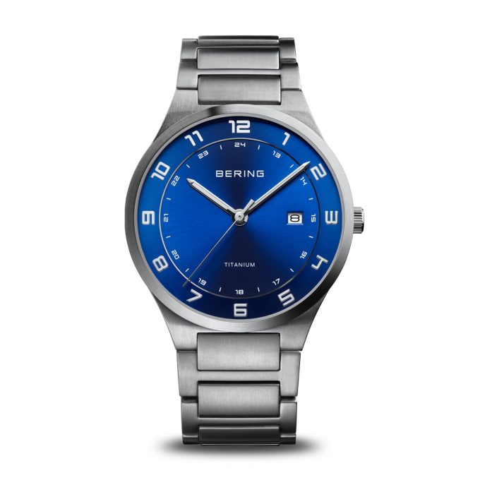 Bering Gents Titanium Blue Date Watch 15139-707