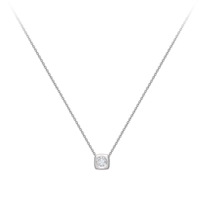 18ct White Gold Diamond Solitaire Necklace