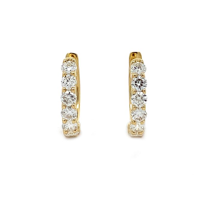 0.75ct Diamond Yellow Gold Huggie Earrings