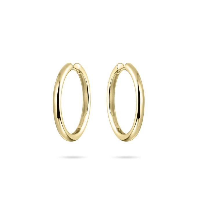 Gold Vermeil Huggie Hoop Earrings 30mm