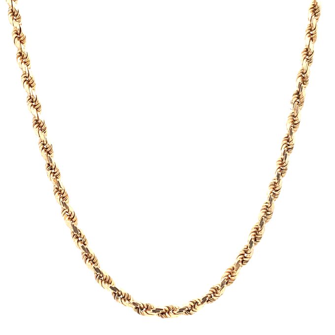 9ct Yellow Gold, Solid Rope Chain