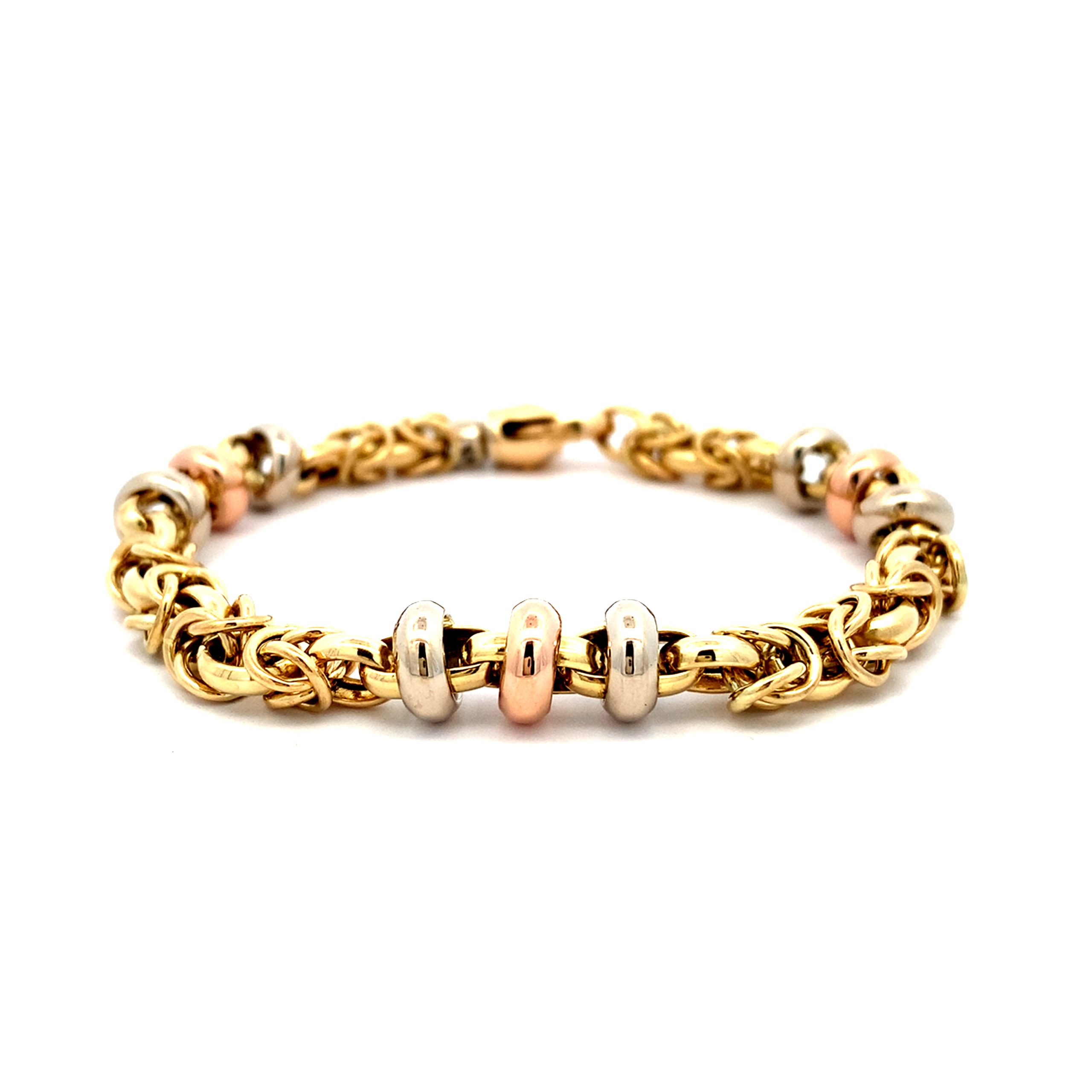 18ct Multi-tone Gold Fancy Link Bracelet
