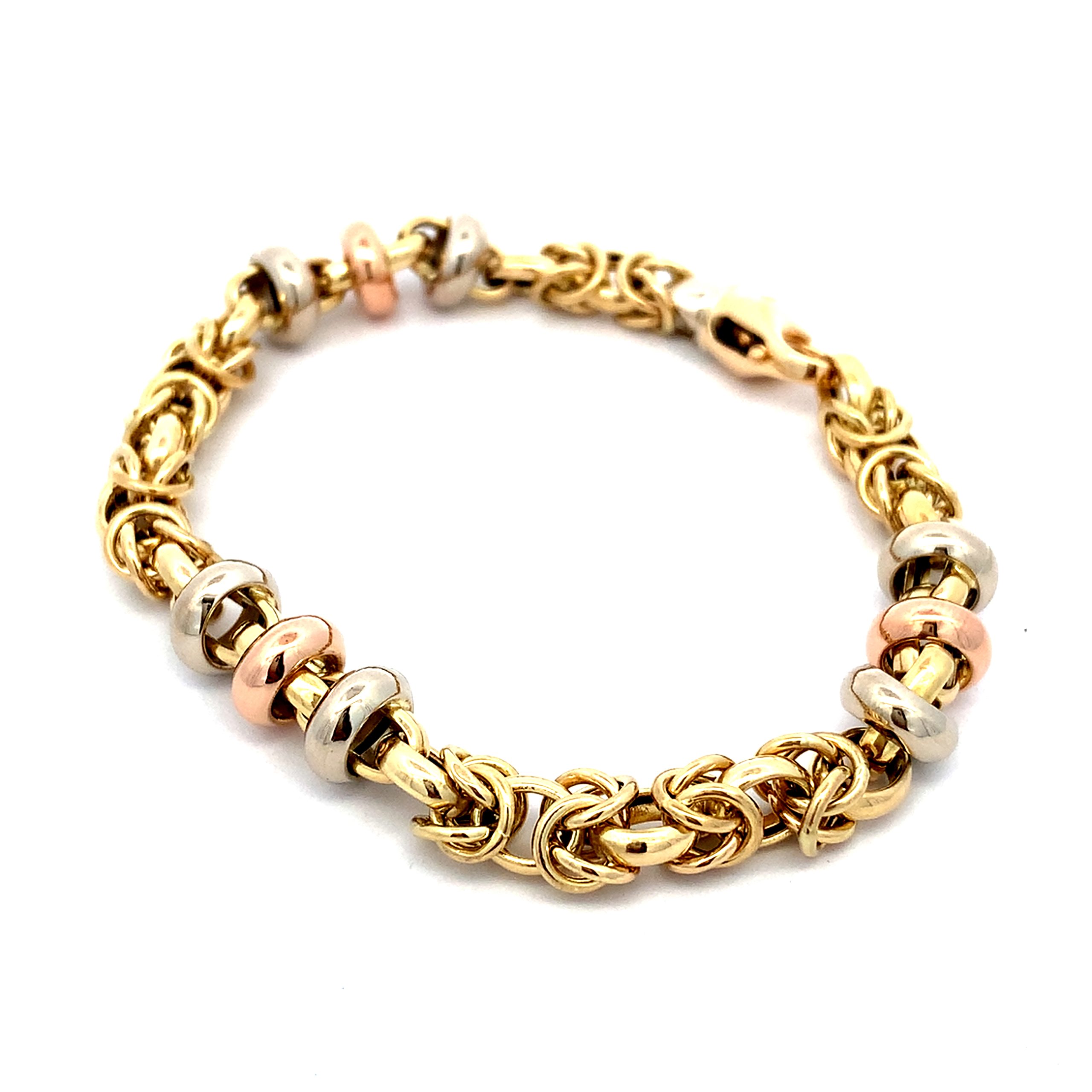 18ct Multi-tone Gold Fancy Link Bracelet