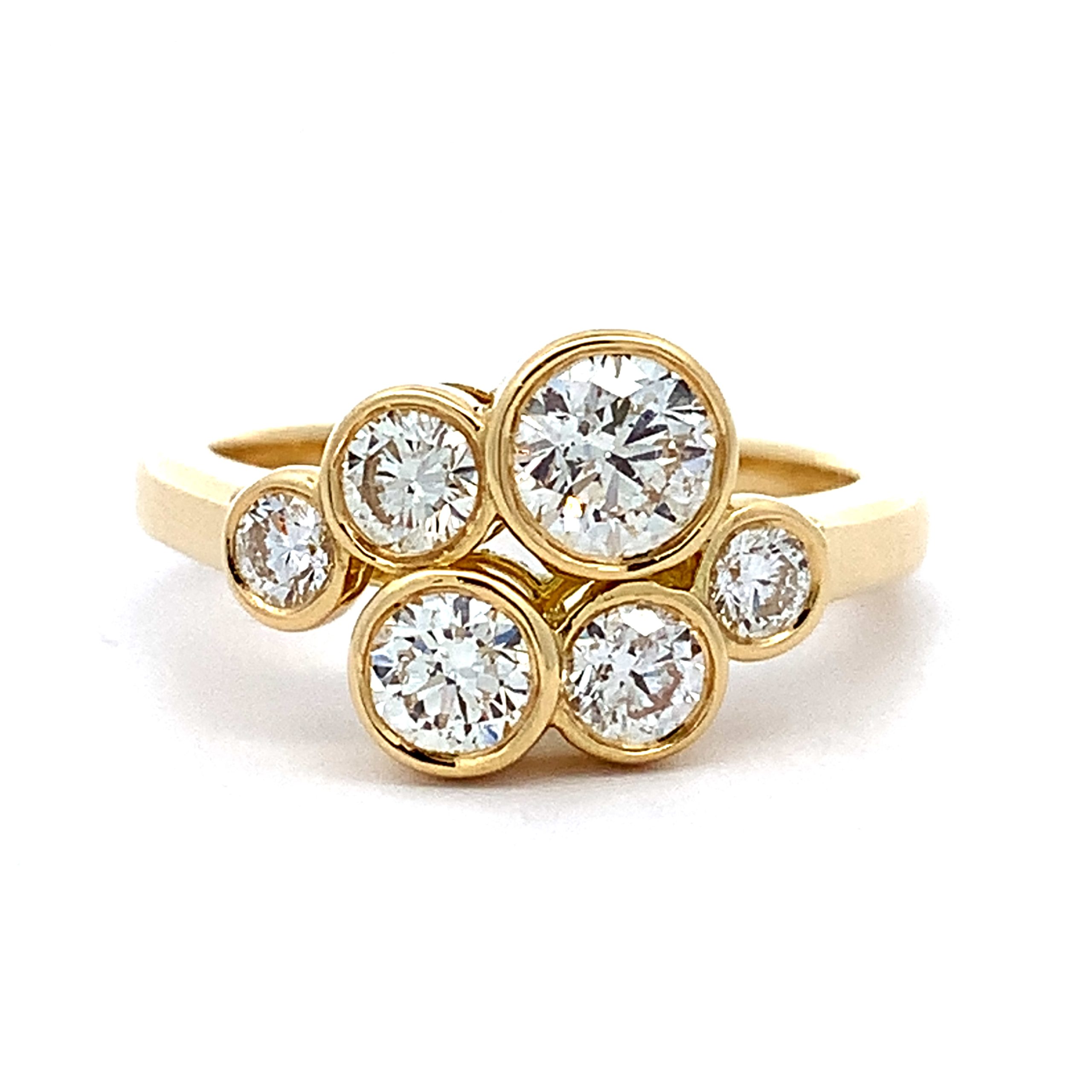 18ct Yellow Gold Diamond Pop Ring