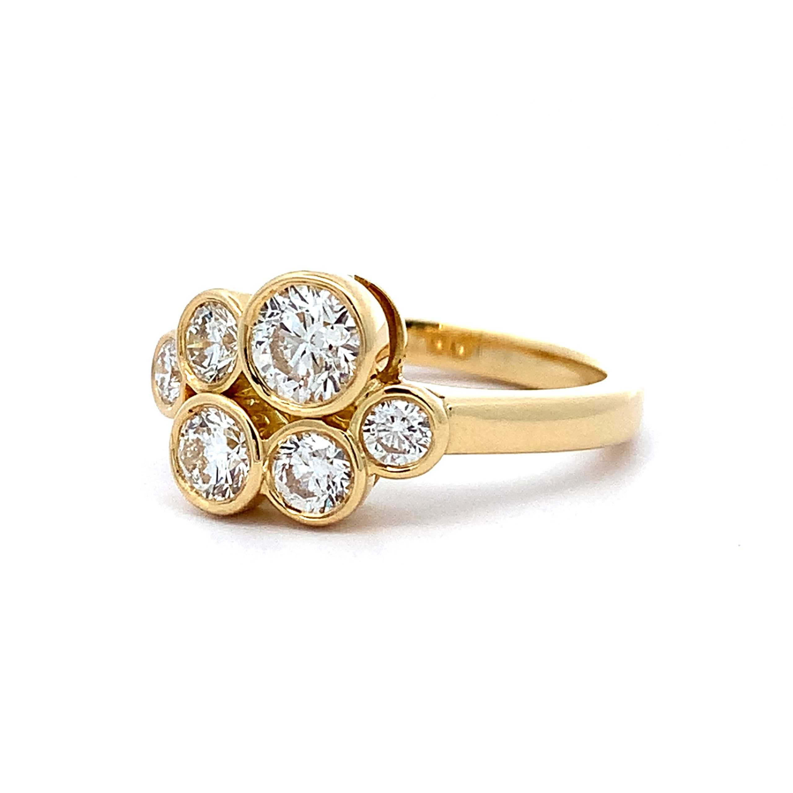 18ct Yellow Gold Diamond Pop Ring
