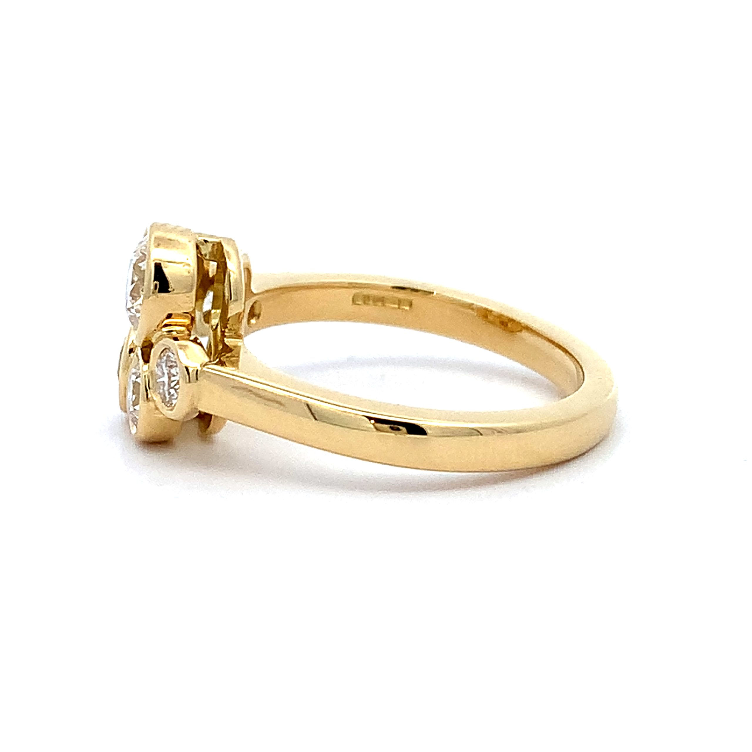 18ct Yellow Gold Diamond Pop Ring