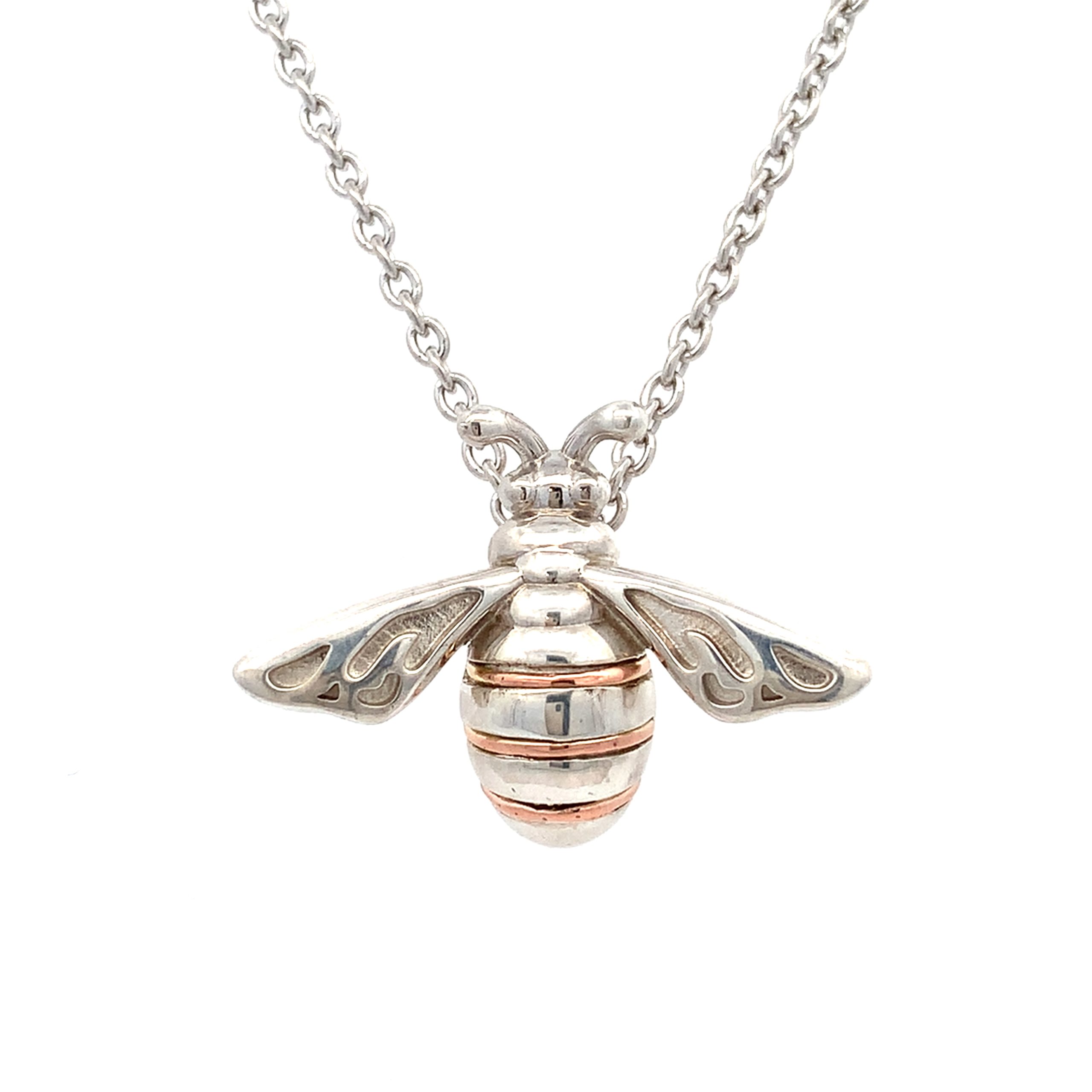 Clogau Large Silver Bumble Bee Necklace
