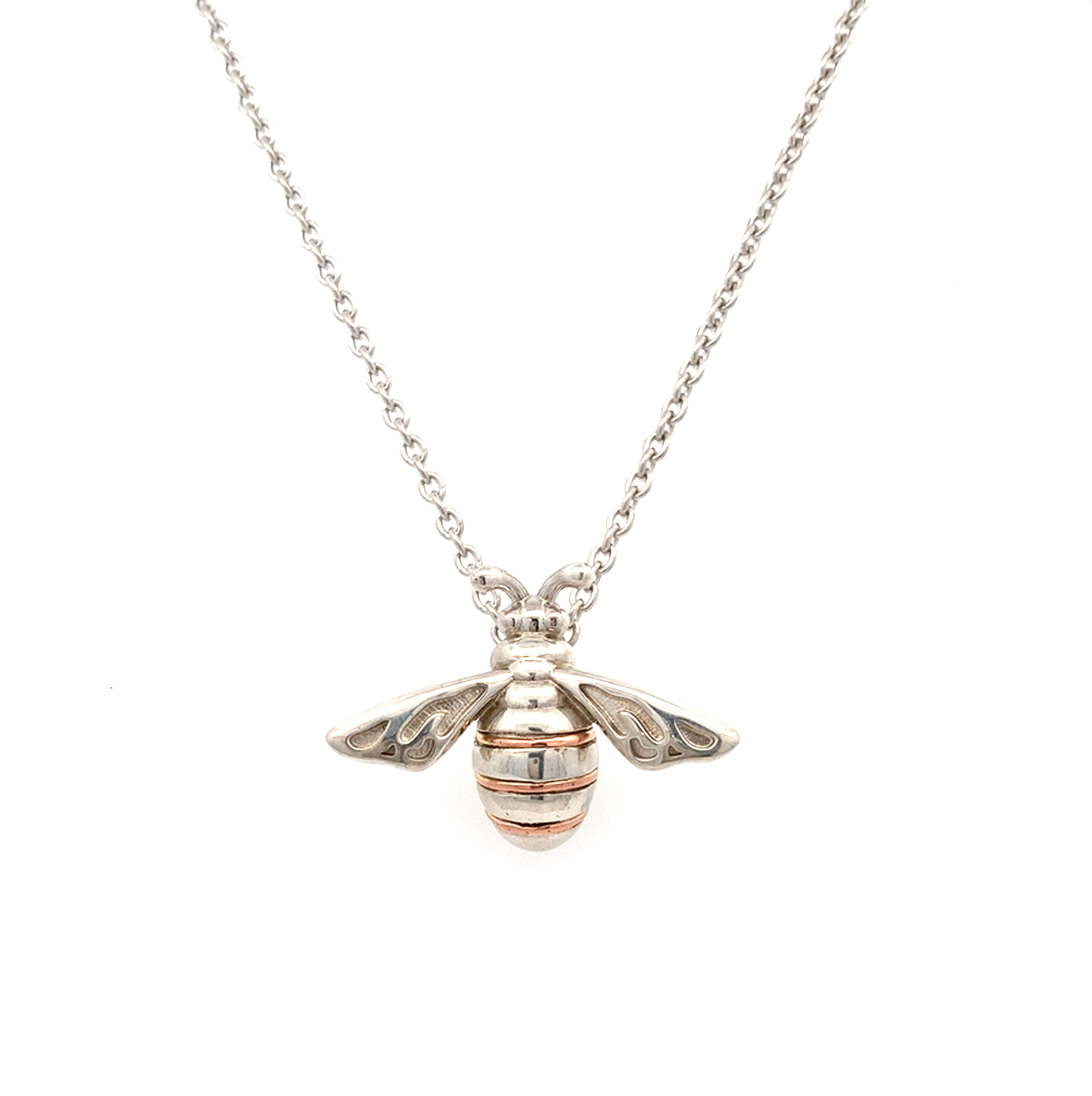 Clogau Large Silver Bumble Bee Necklace