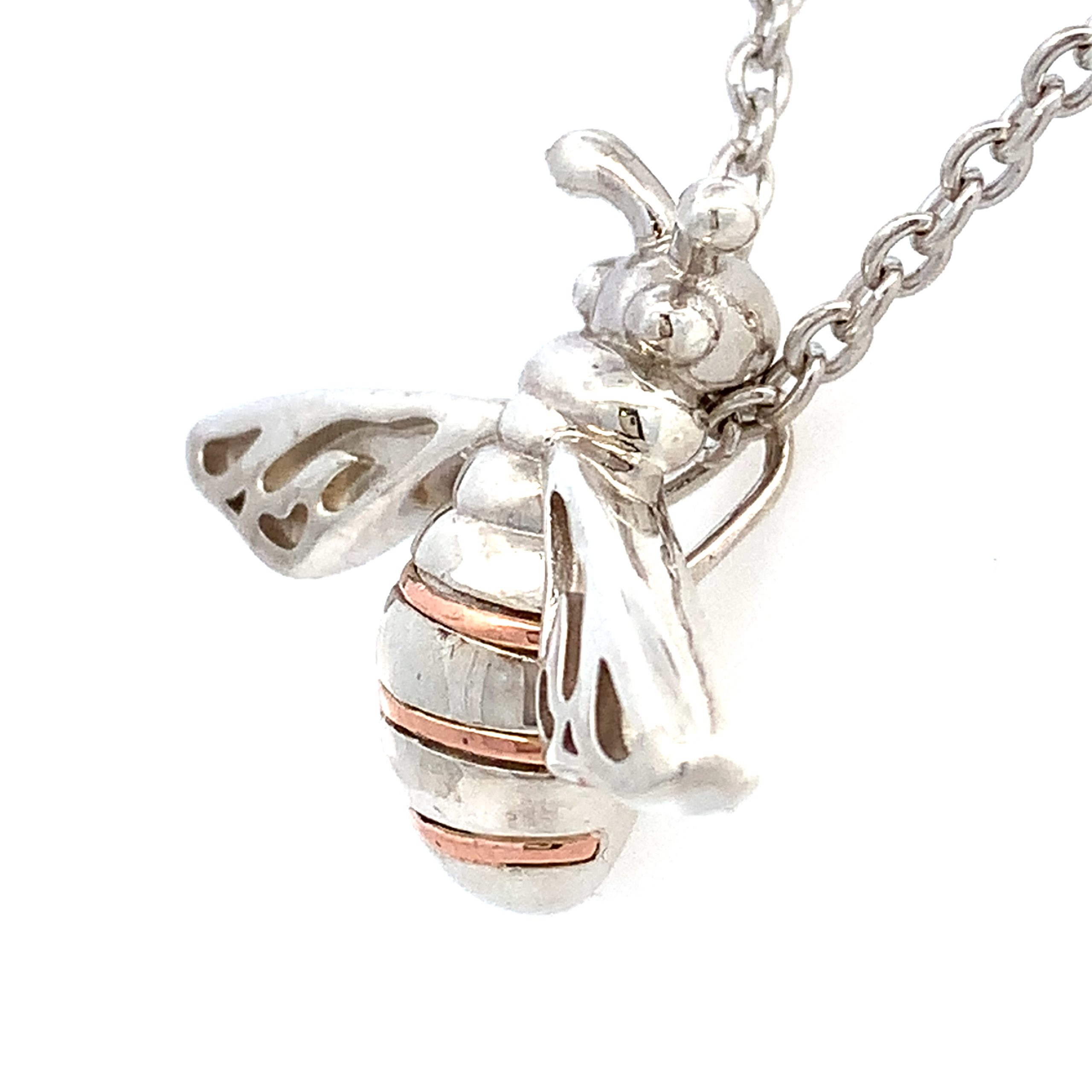 Clogau Large Silver Bumble Bee Necklace