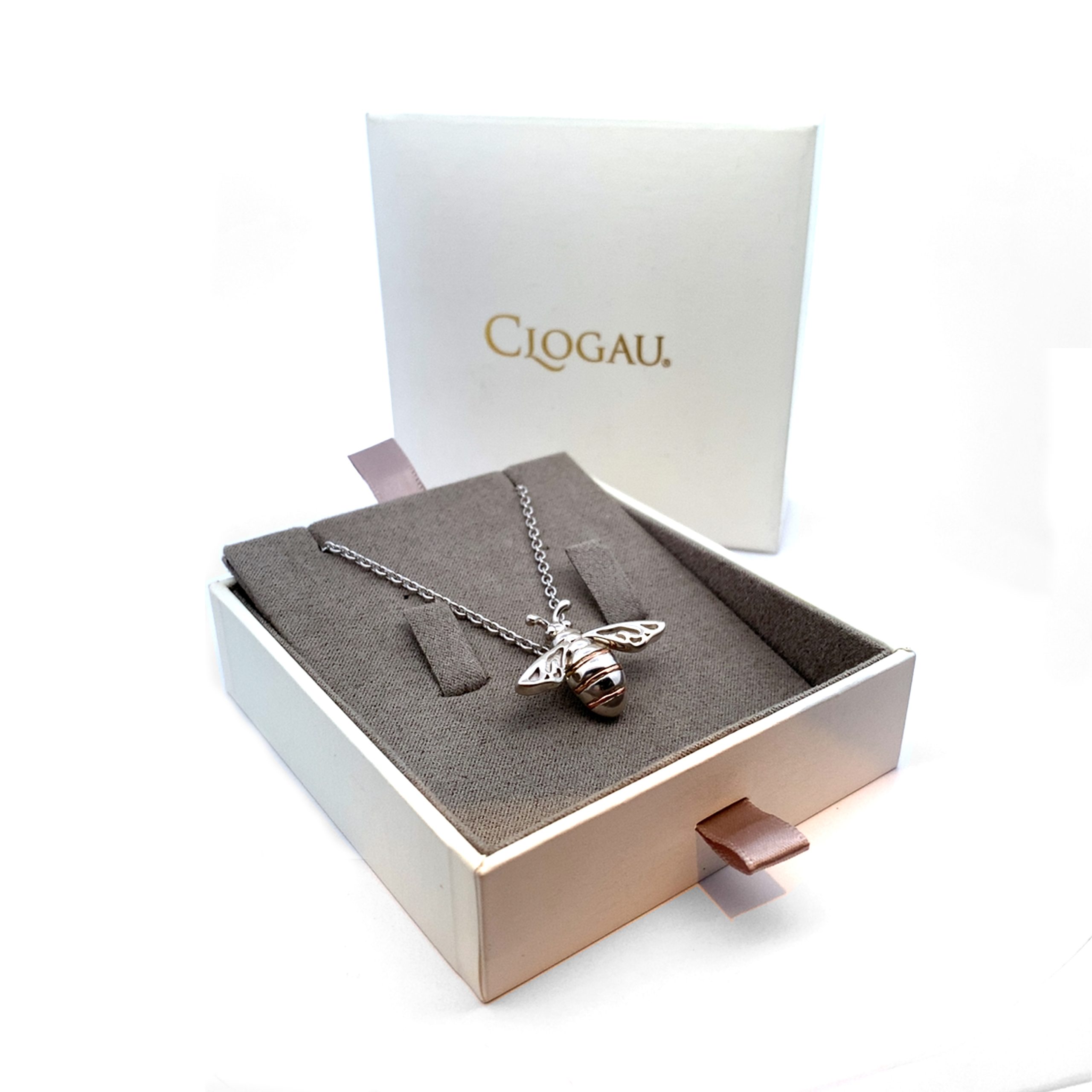 Clogau Large Silver Bumble Bee Necklace