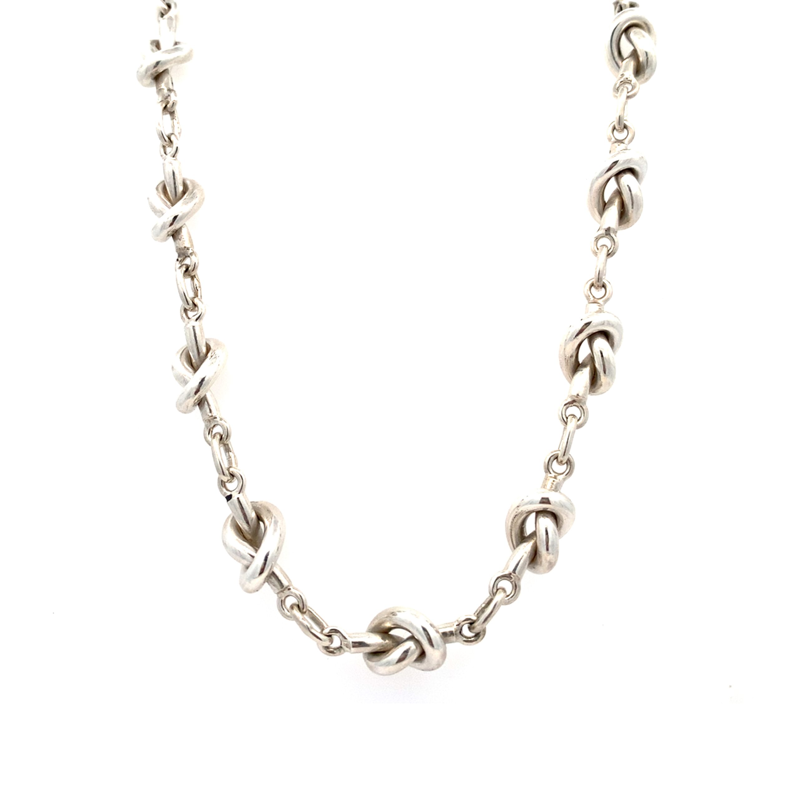 Heavy Weight Silver Knot Link Chain - 18"