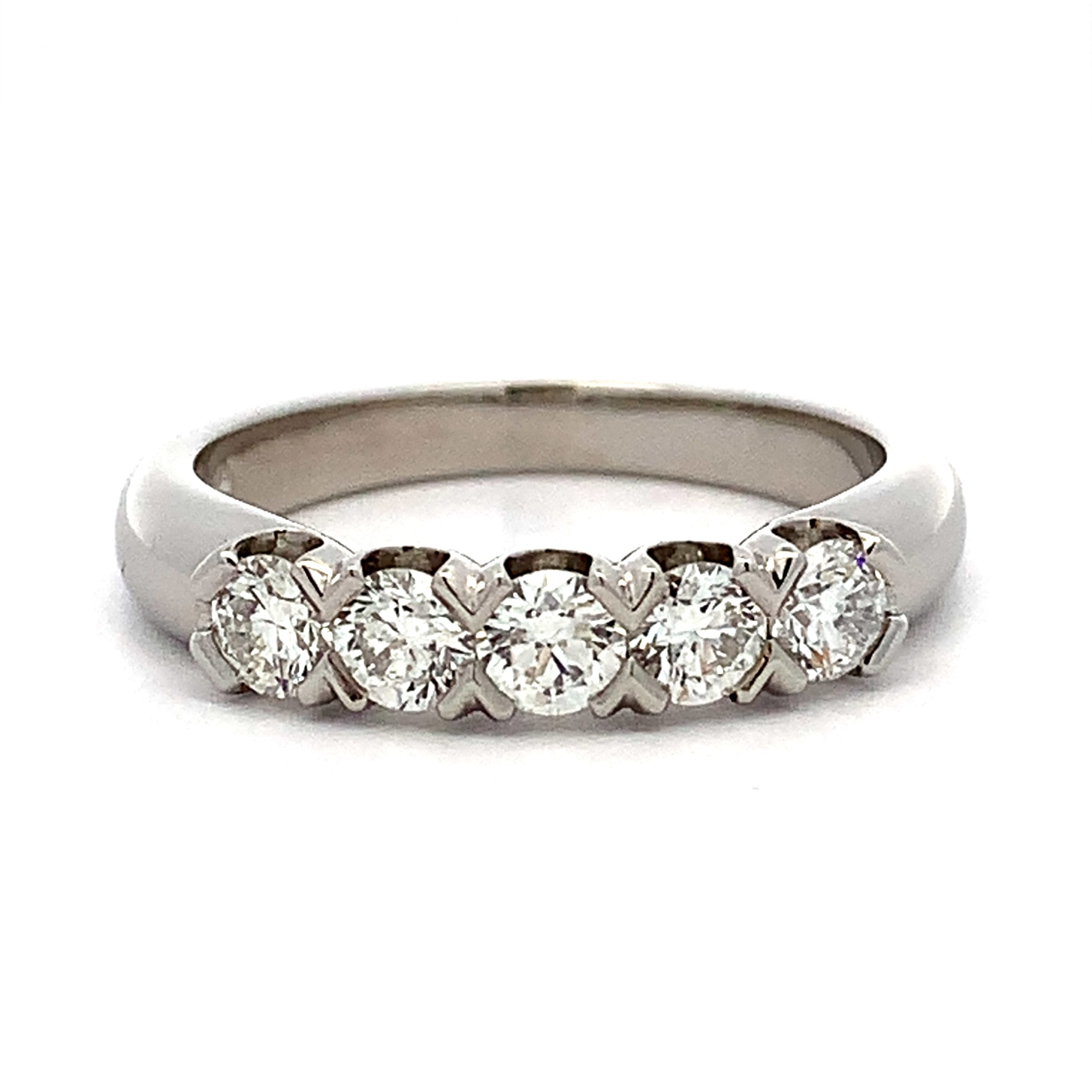 Platinum Diamond Five Stone Eternity Ring