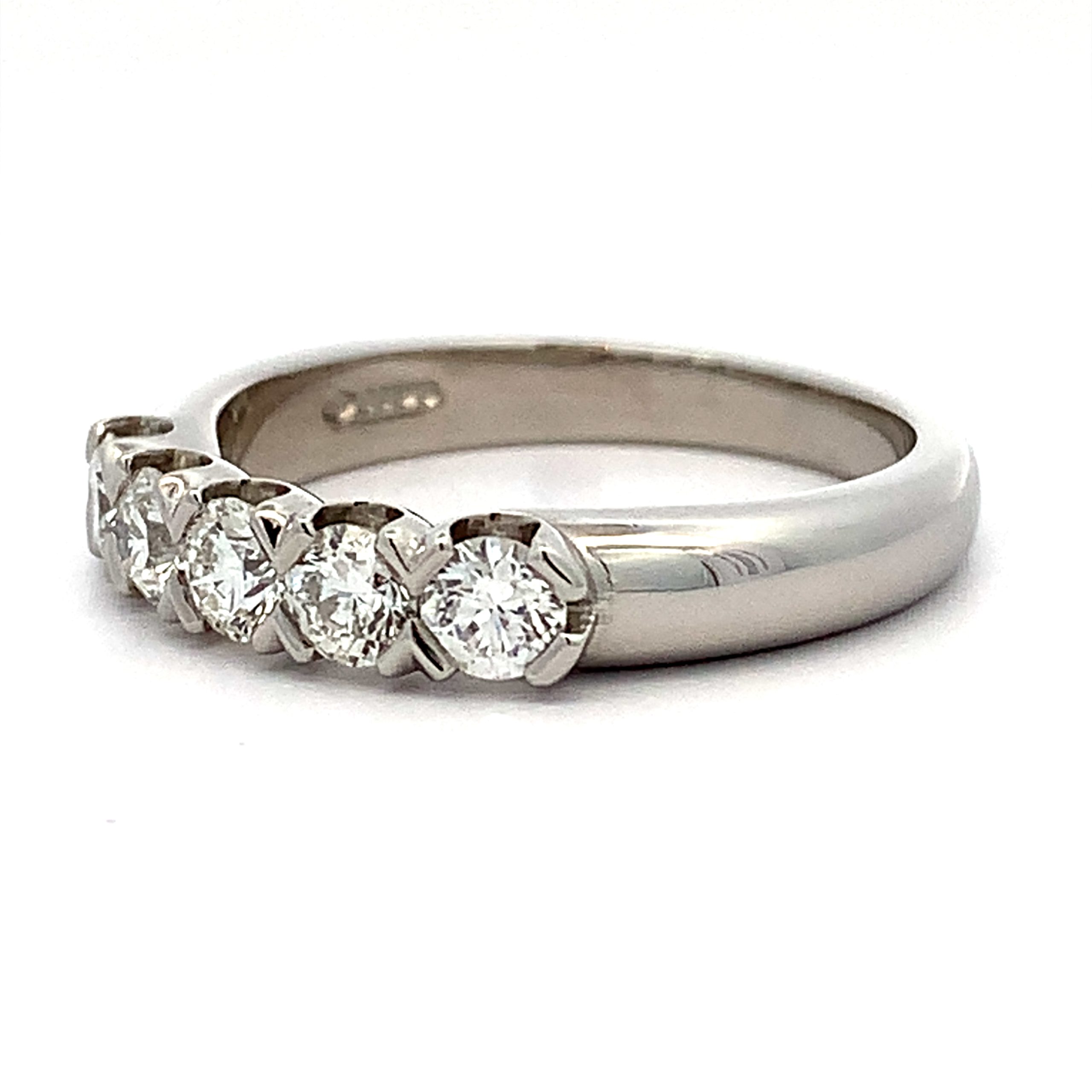 Platinum Diamond Five Stone Eternity Ring