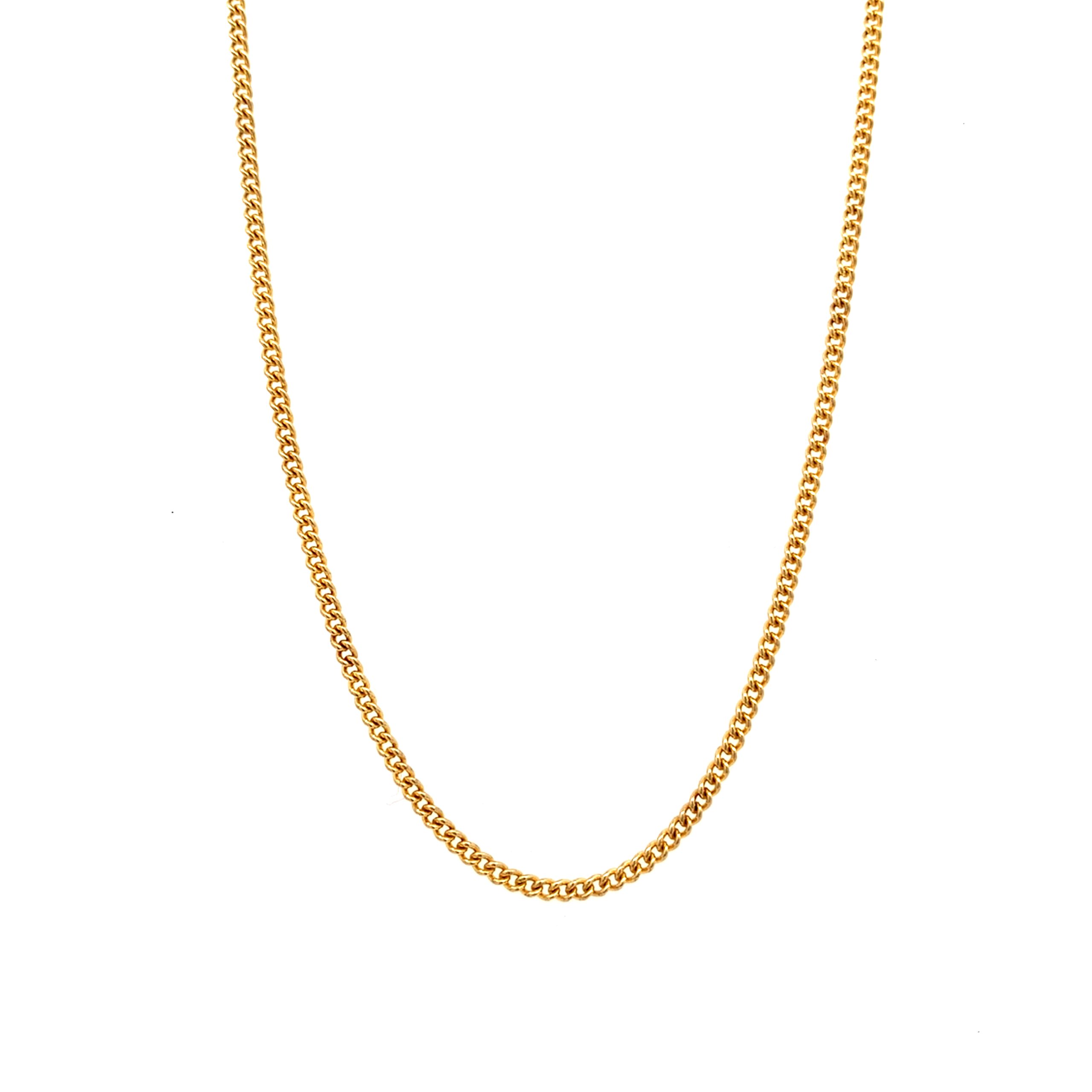 18ct Yellow Gold Curb Chain - 19"