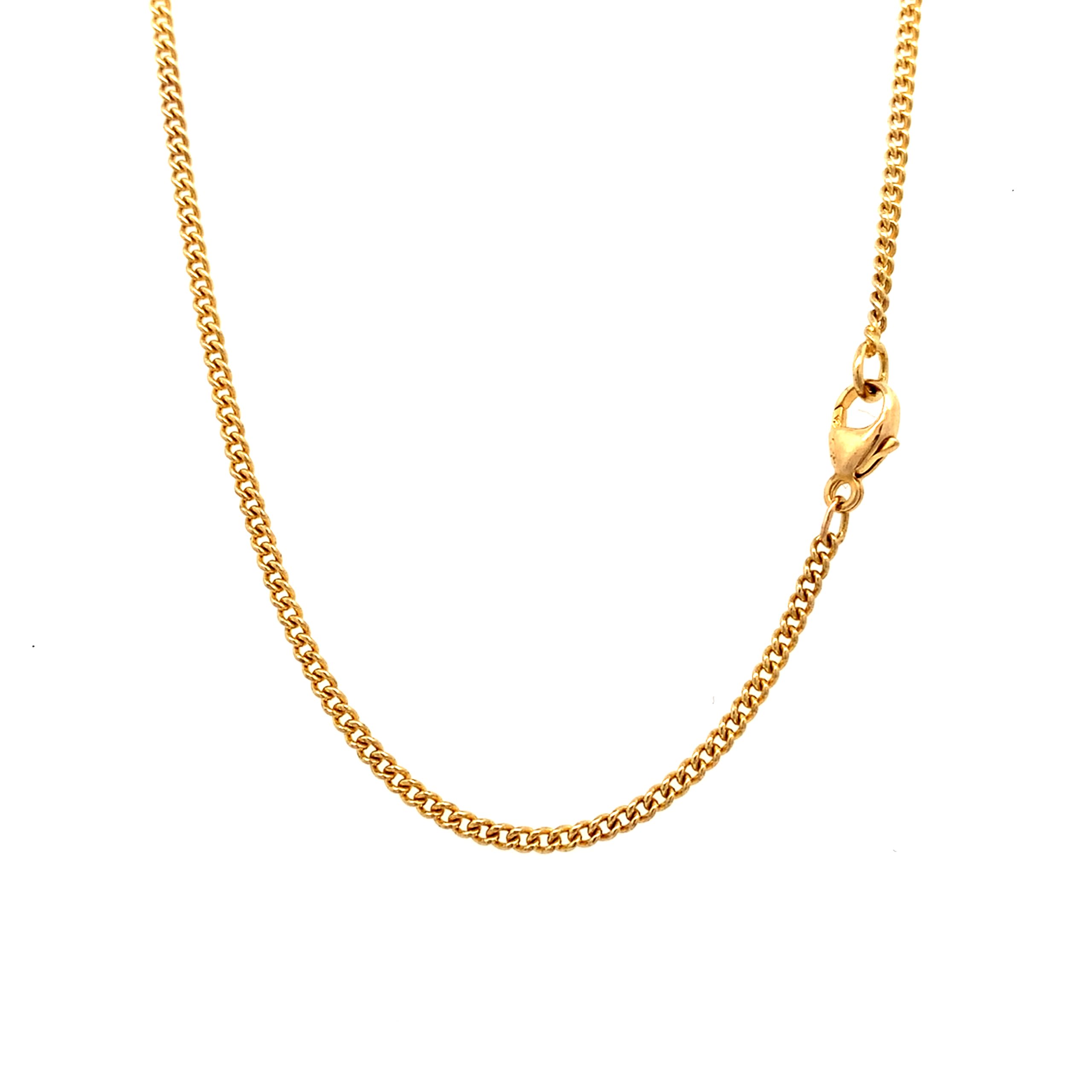18ct Yellow Gold Curb Chain - 19"