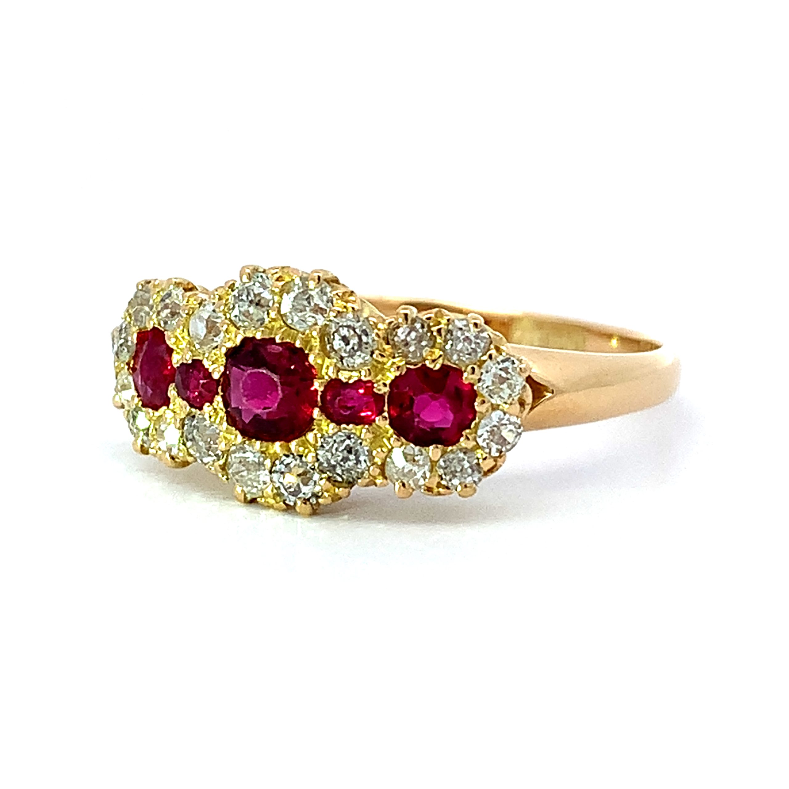 Victorian 18ct Gold Ruby & Diamond Dress Ring
