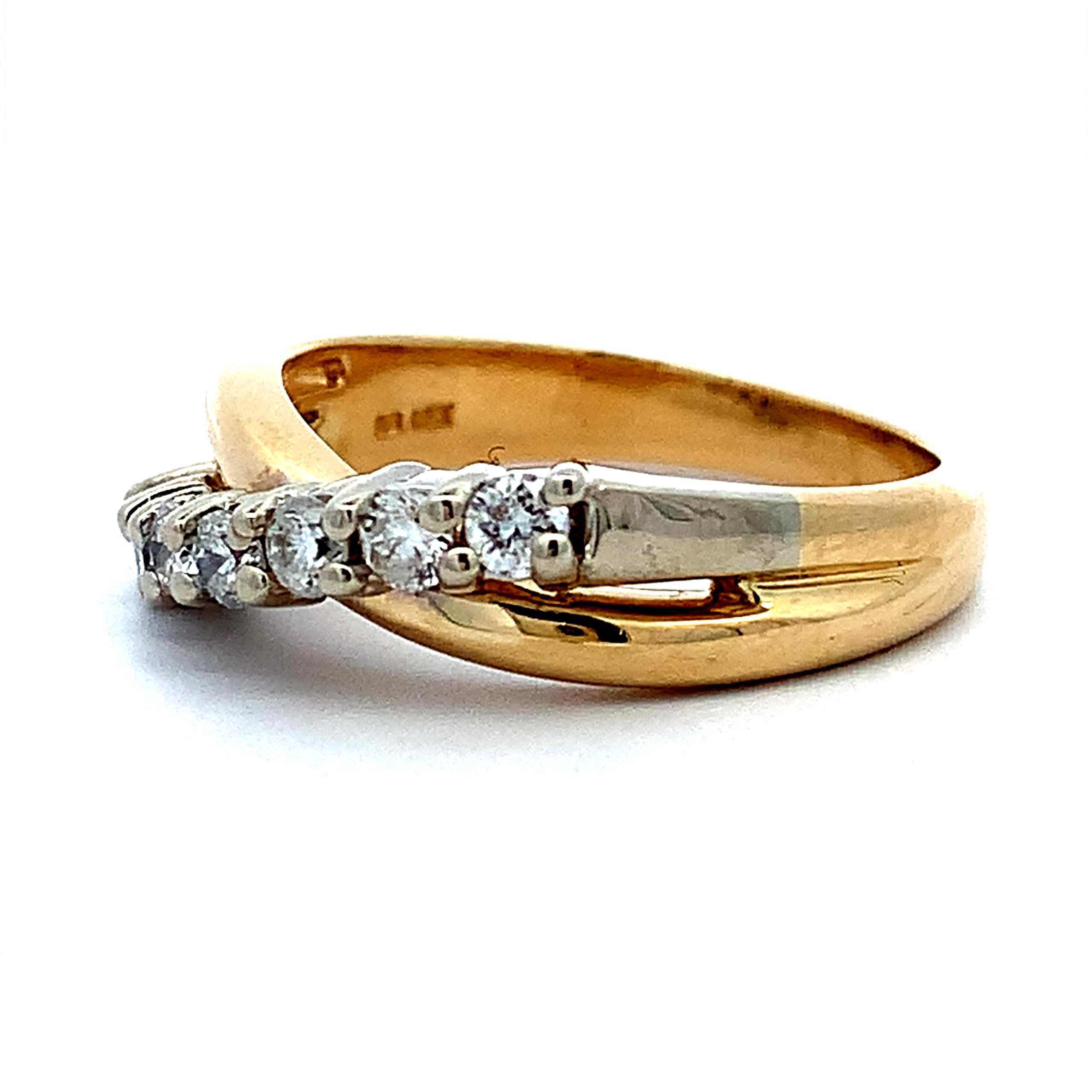 0.50ct Diamond Two Tone Crossover Ring