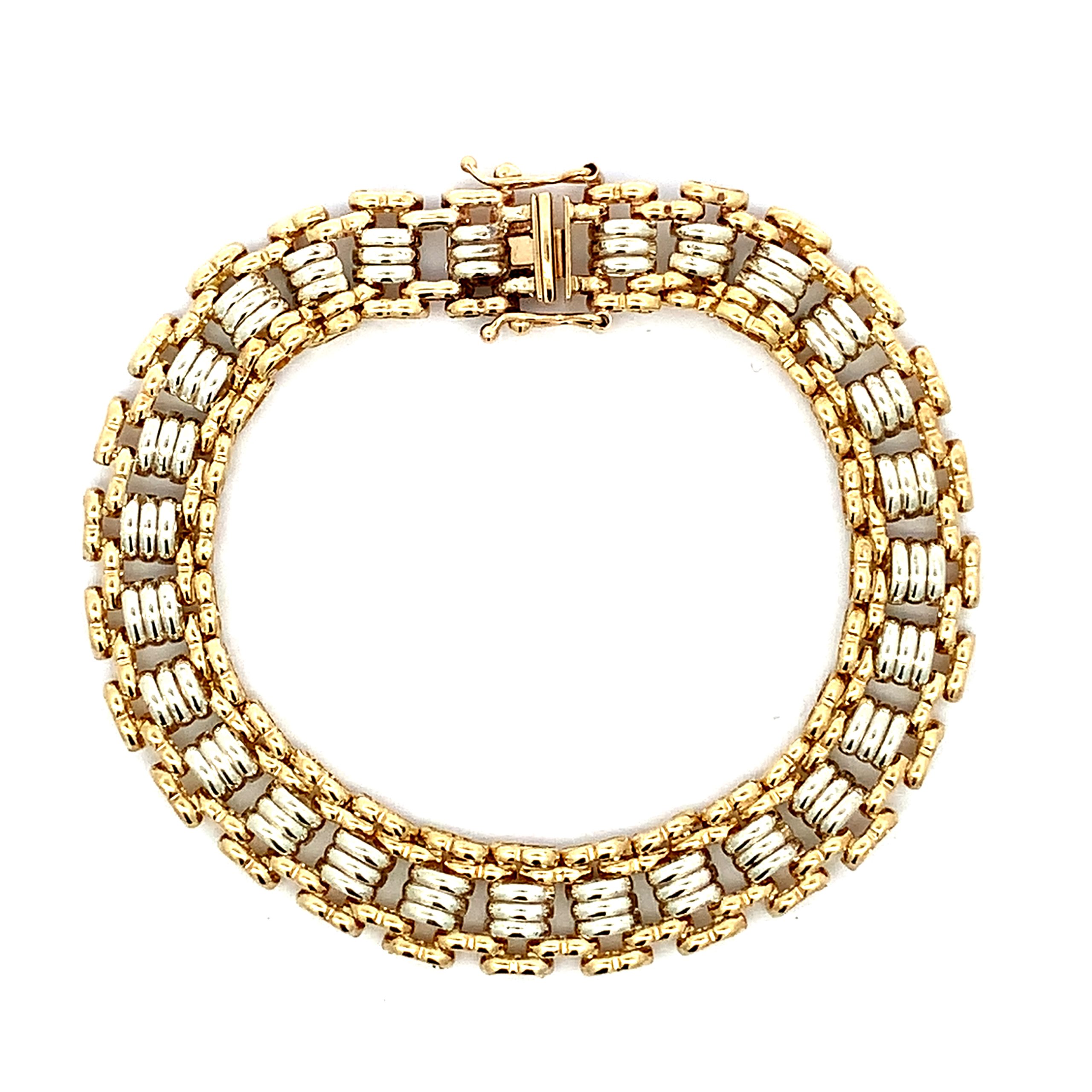 9ct Two-Tone Gold Fancy Link Bracelet