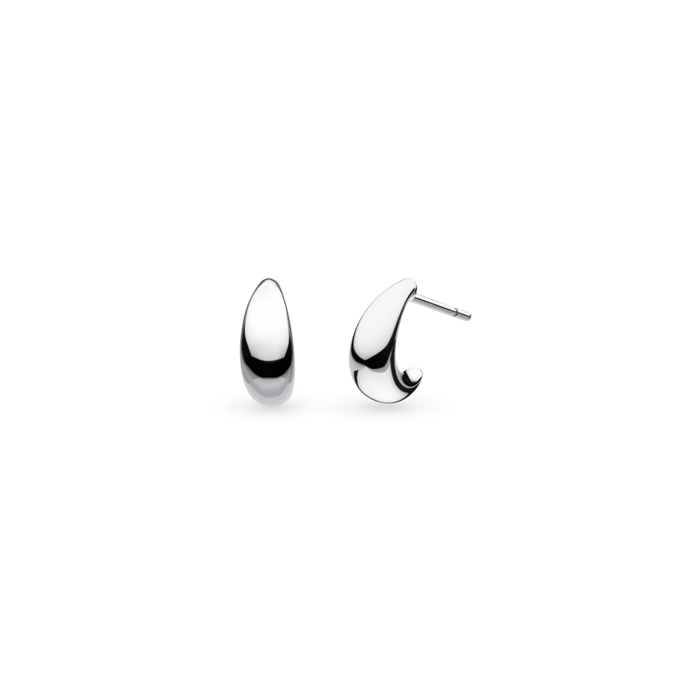 Kit Heath Coast Pebble Smooth Semi-Hoop Stud Earrings