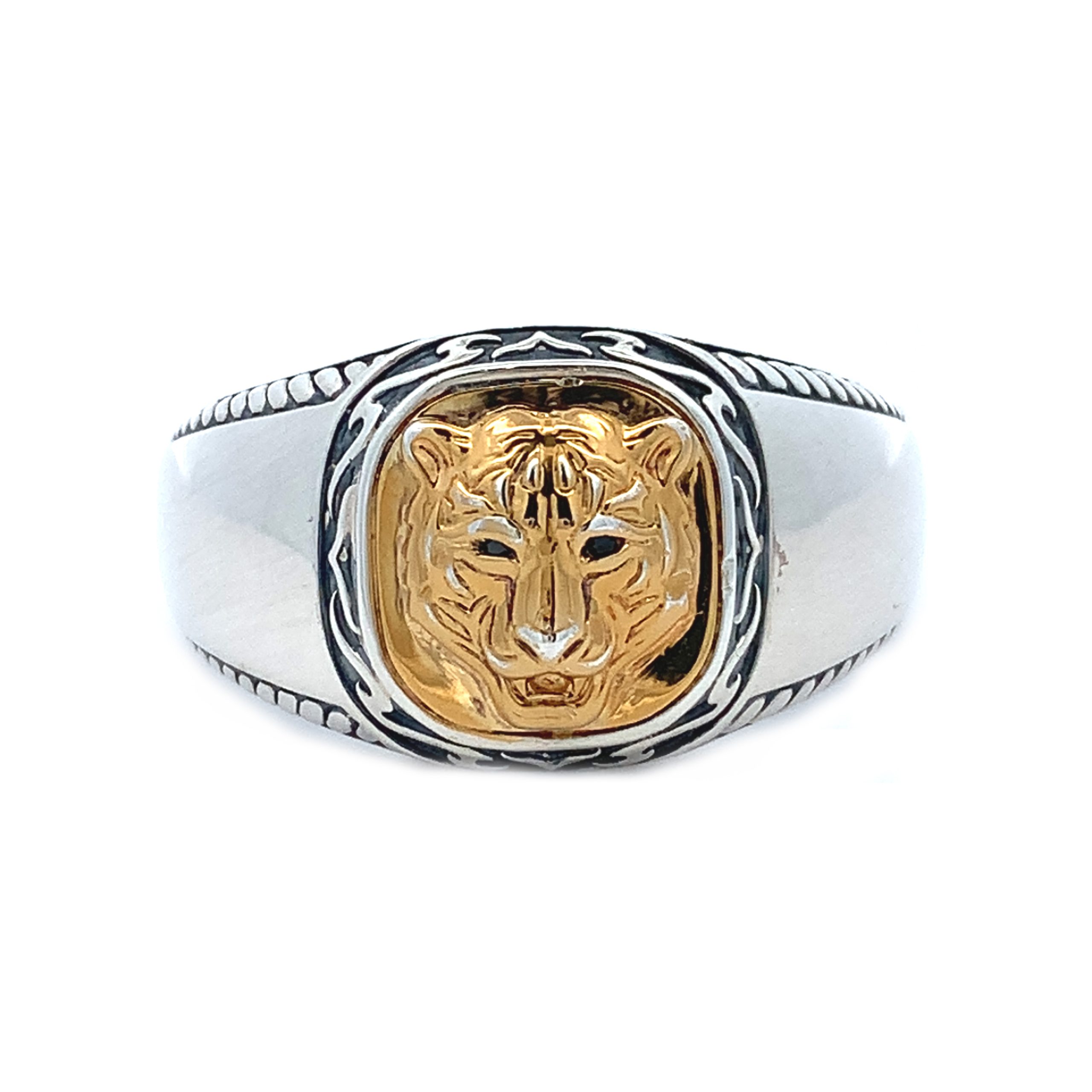 Thomas Sabo Gents Silver & Gold Lion Head Ring