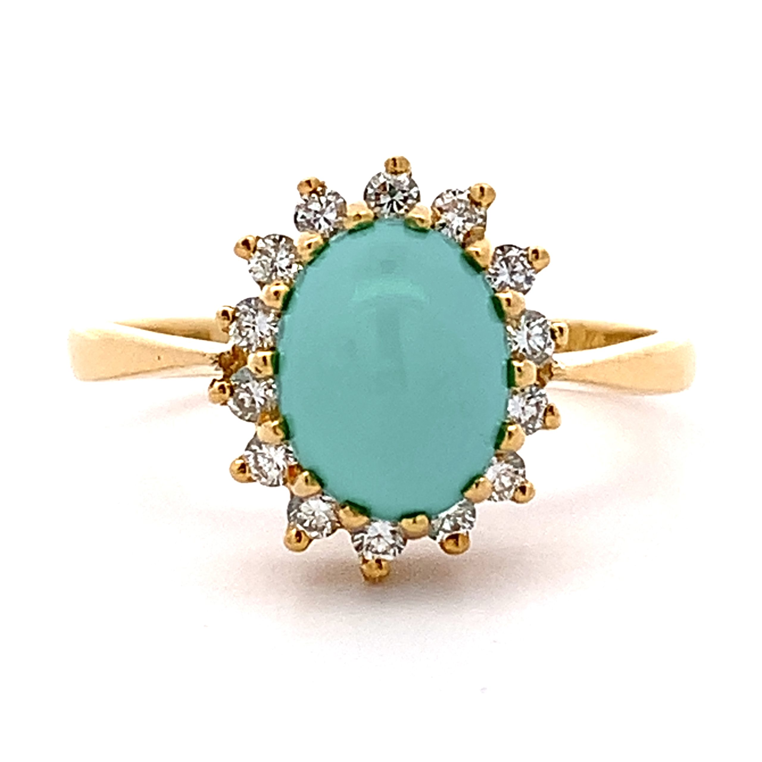 Vintage Turquoise and Diamond Cluster Ring
