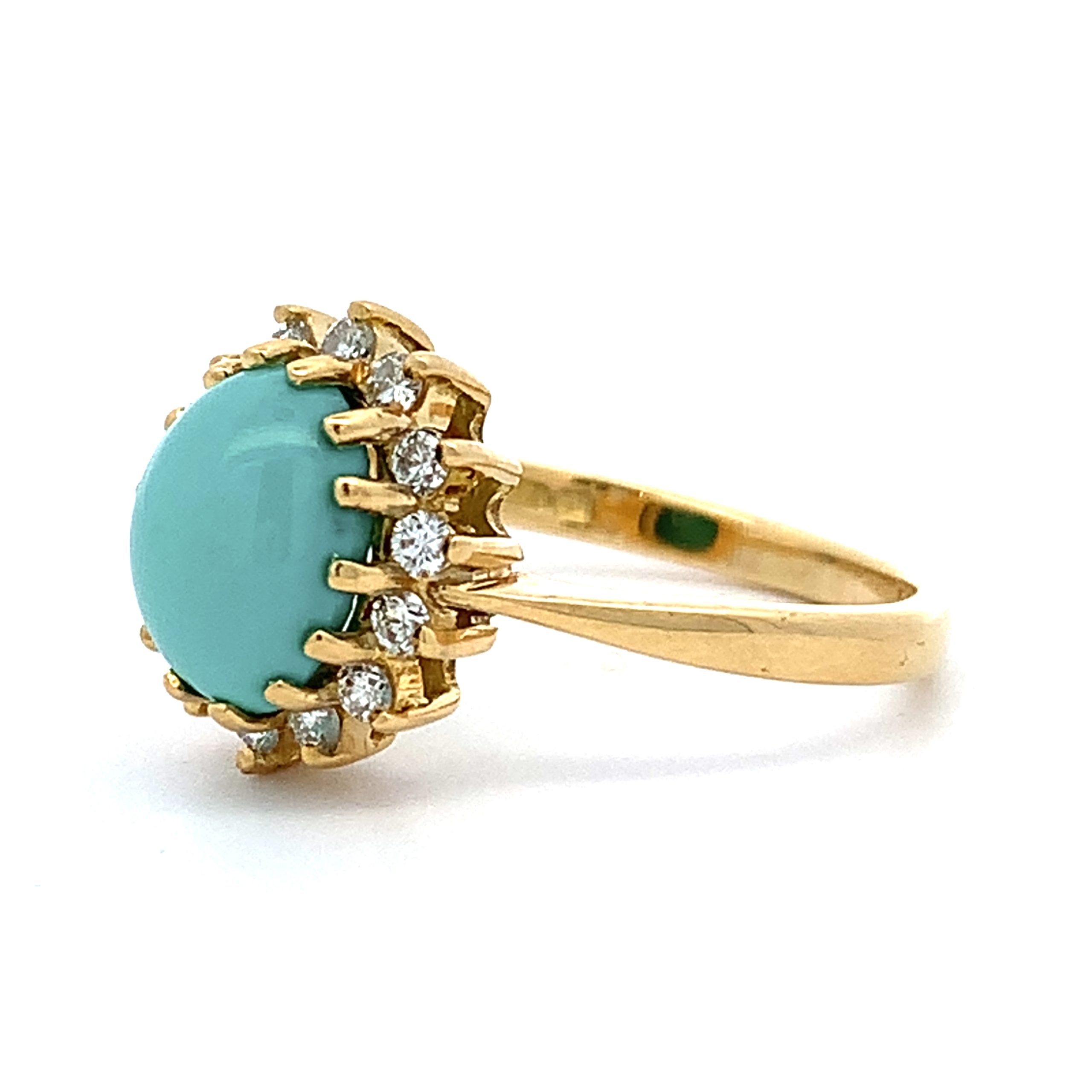 Vintage Turquoise and Diamond Cluster Ring