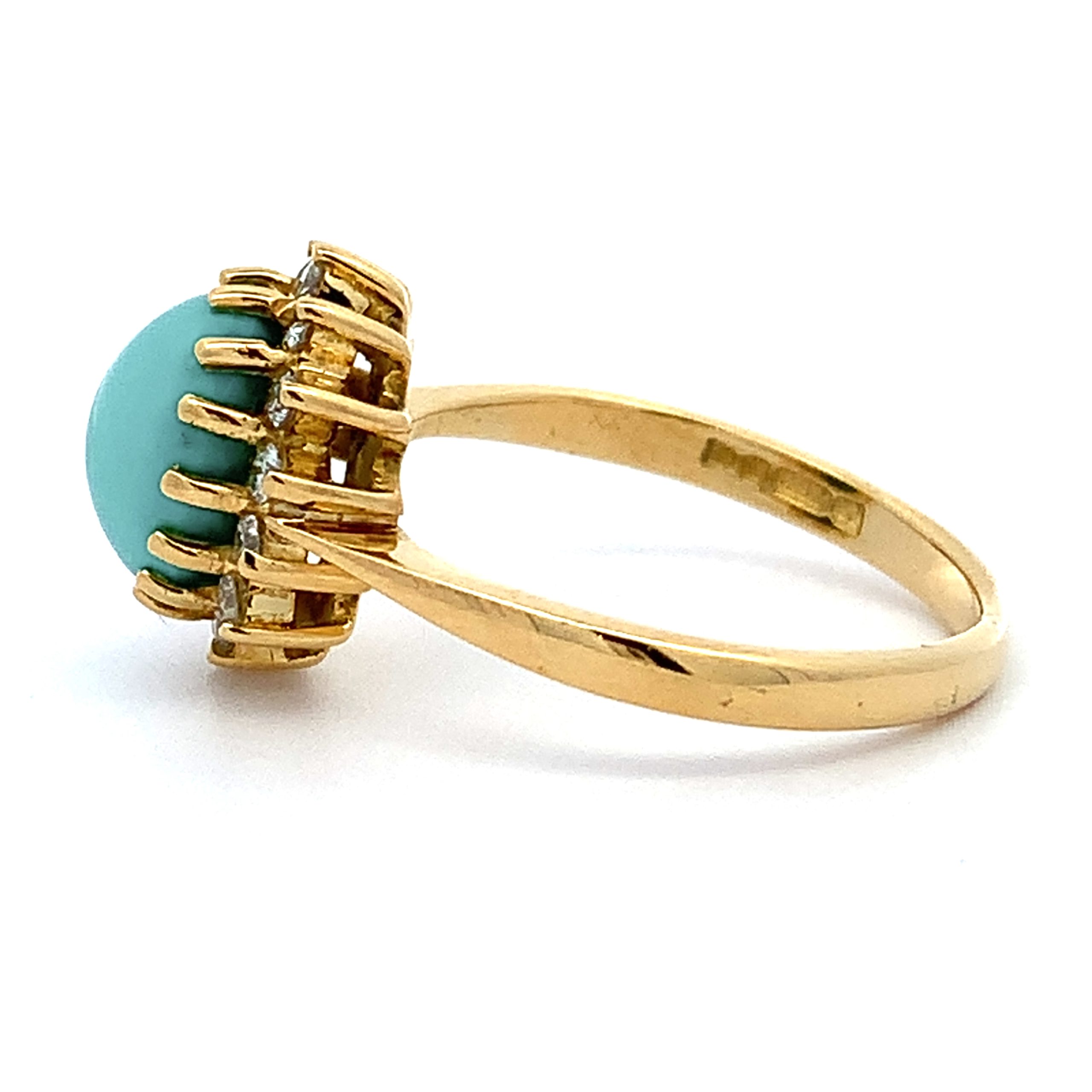 Vintage Turquoise and Diamond Cluster Ring