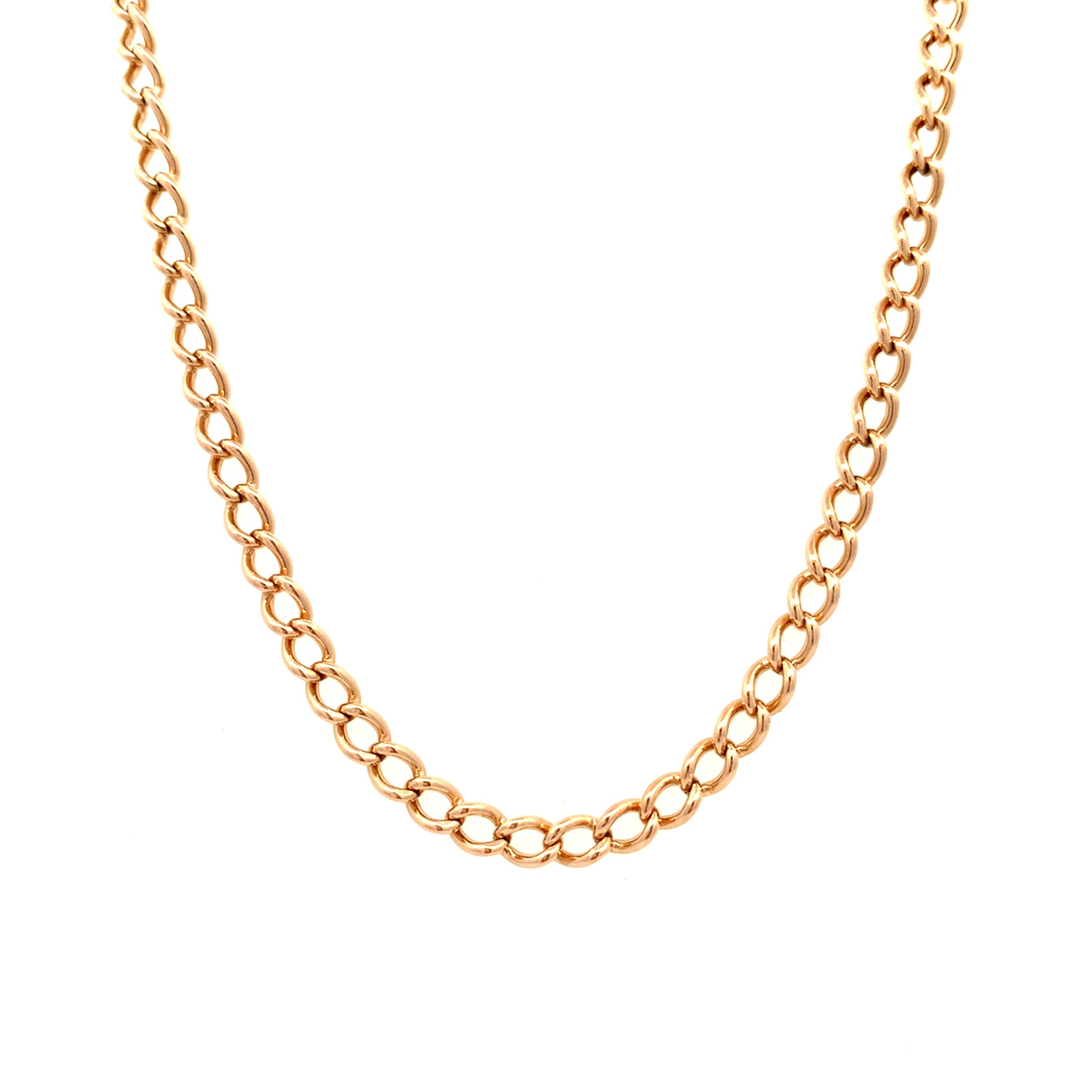 Vintage 9ct Rose Gold Traditional Curb Chain - 22 Inch