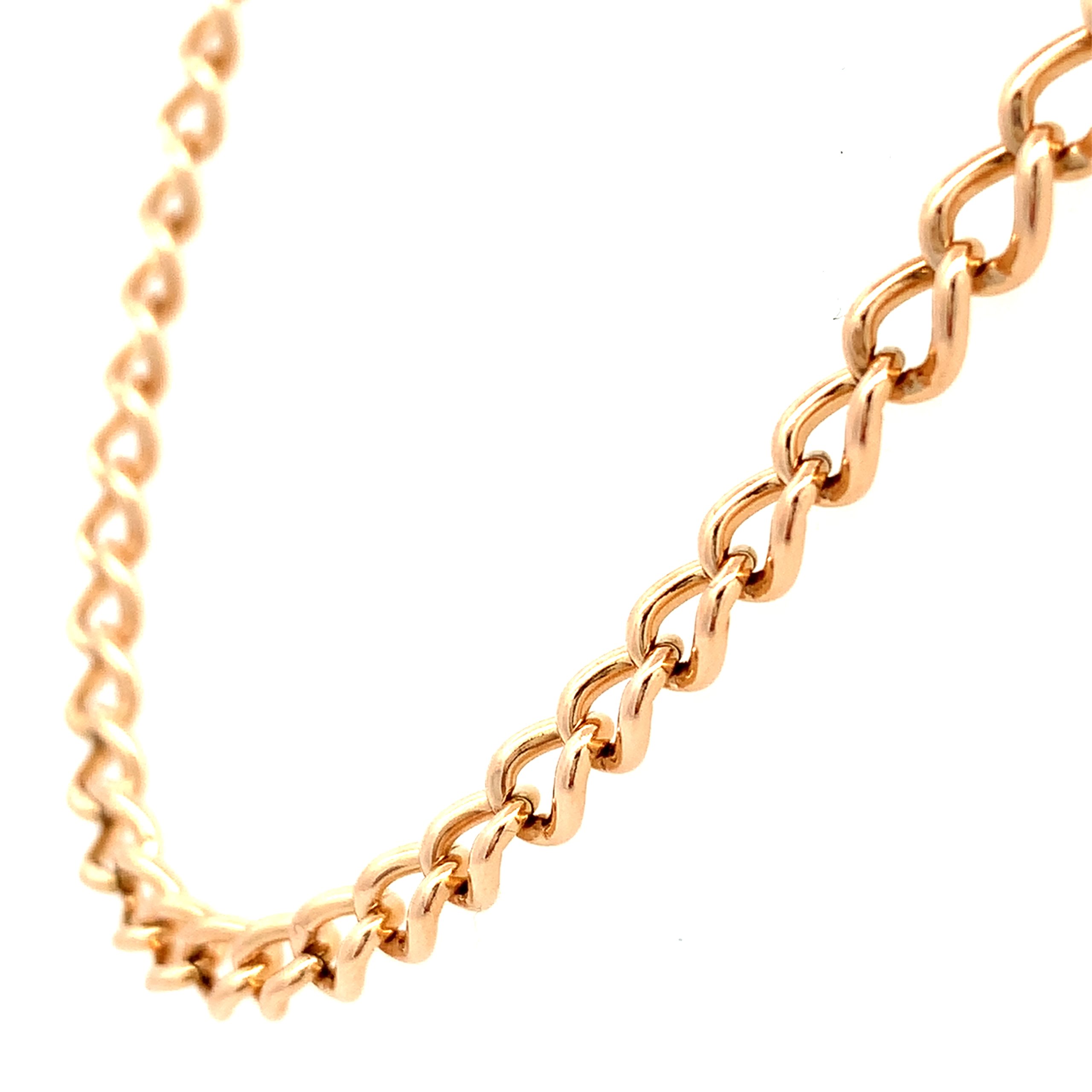 Vintage 9ct Rose Gold Traditional Curb Chain - 22 Inch