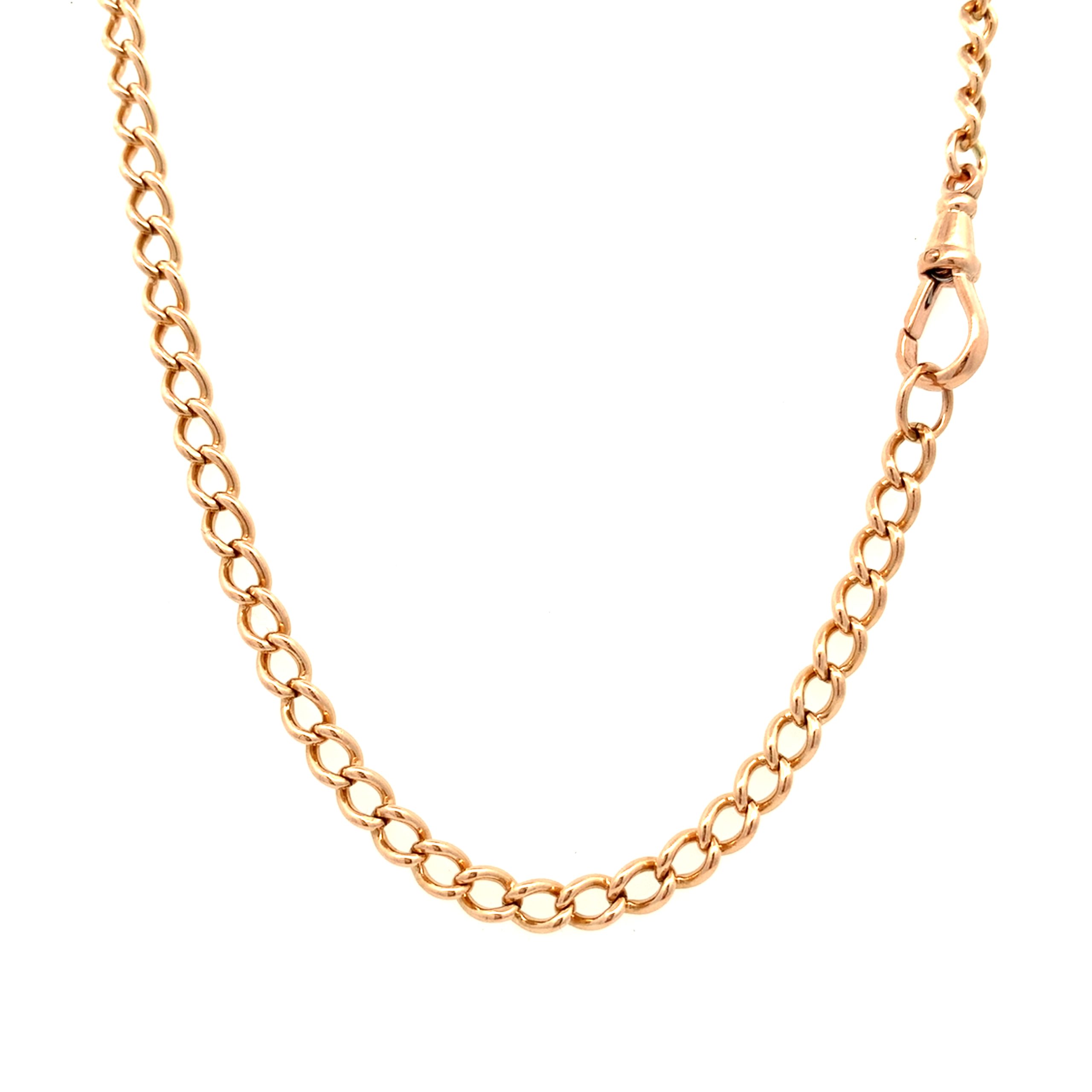 Vintage 9ct Rose Gold Traditional Curb Chain - 22 Inch