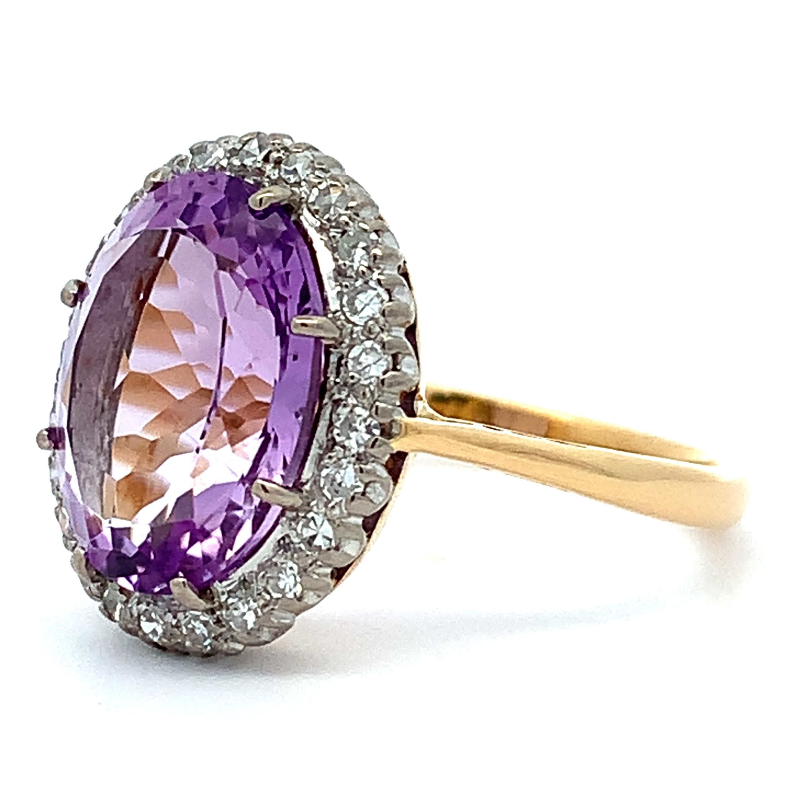 Vintage Amethyst and Diamond Cluster Ring