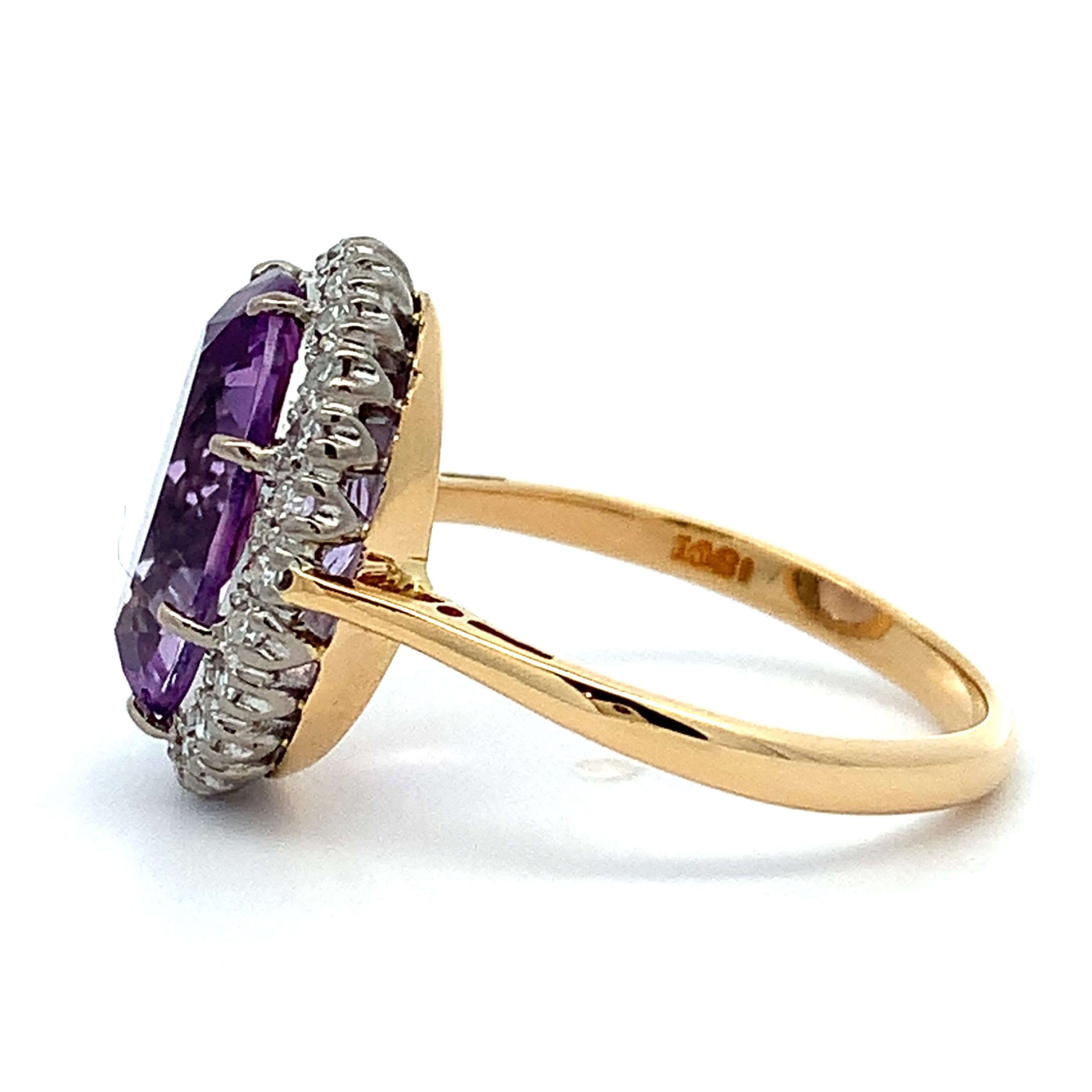 Vintage Amethyst and Diamond Cluster Ring