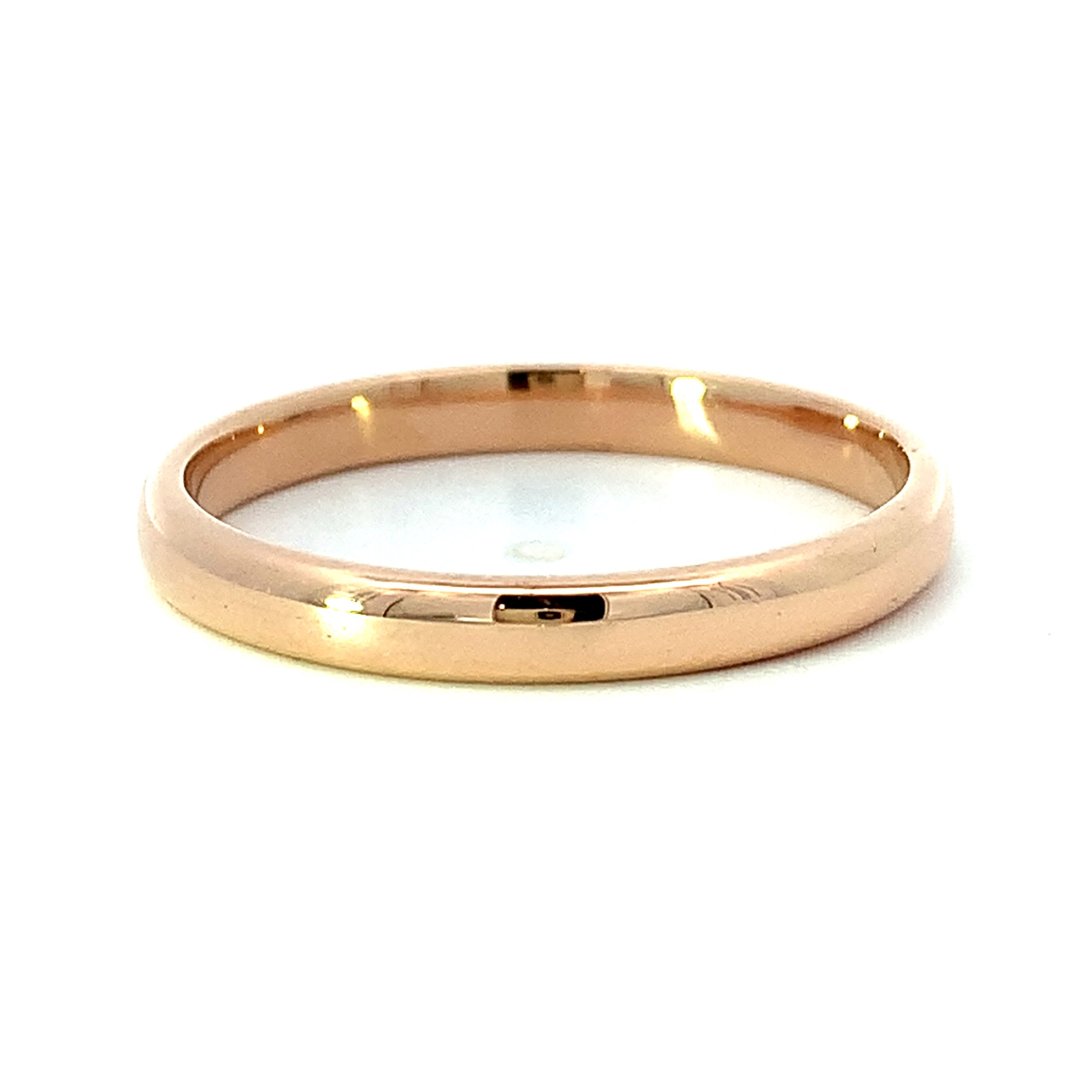 Gents 14ct Rose Gold Court Band - 3mm