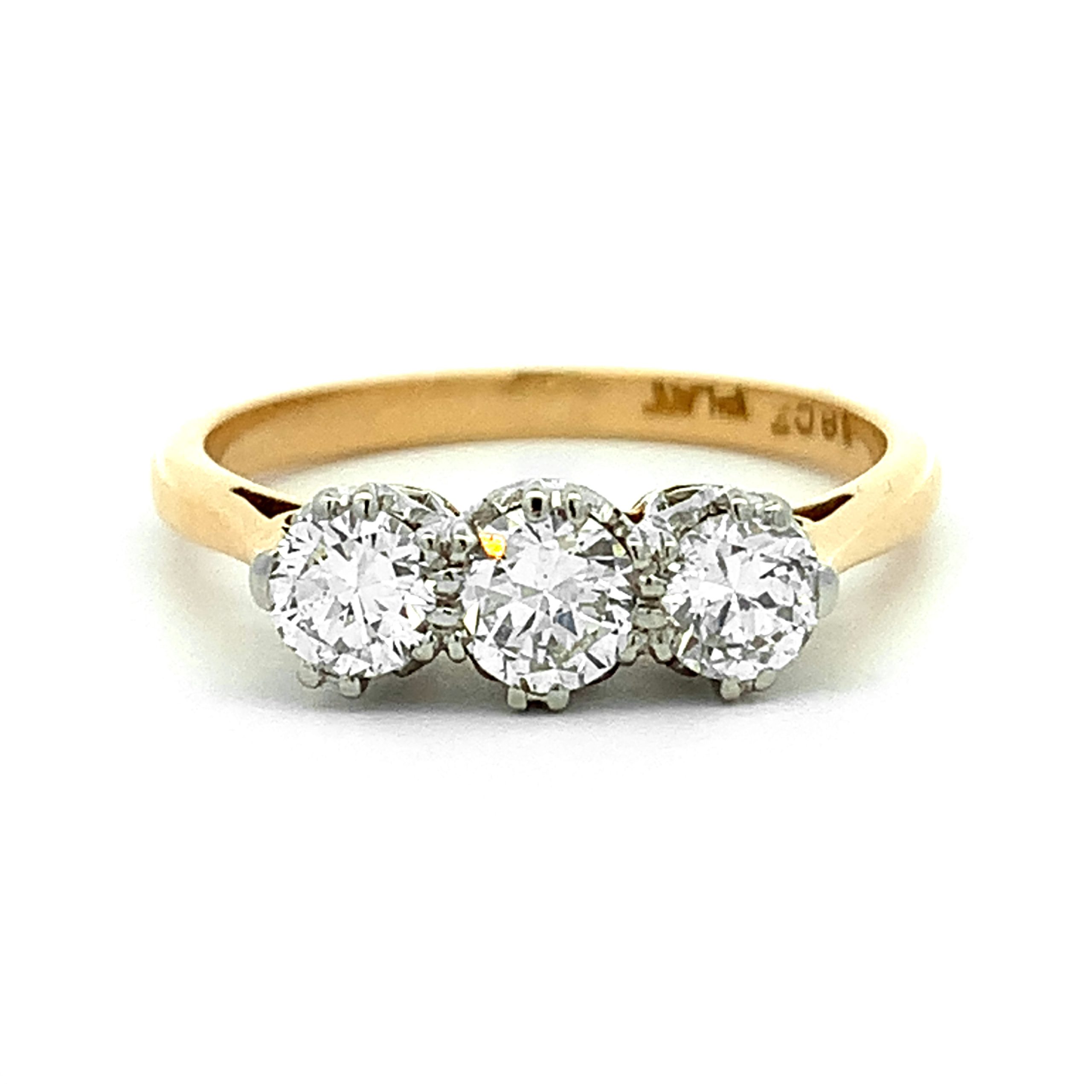 0.75ct Diamond Trilogy Yellow Gold Ring