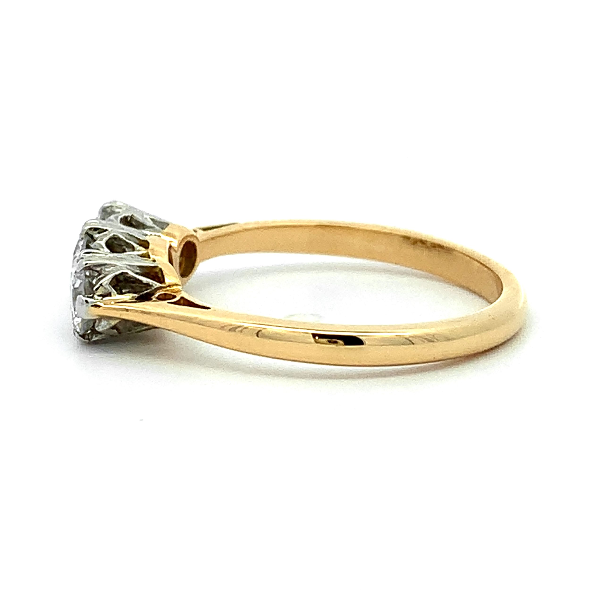 0.75ct Diamond Trilogy Yellow Gold Ring