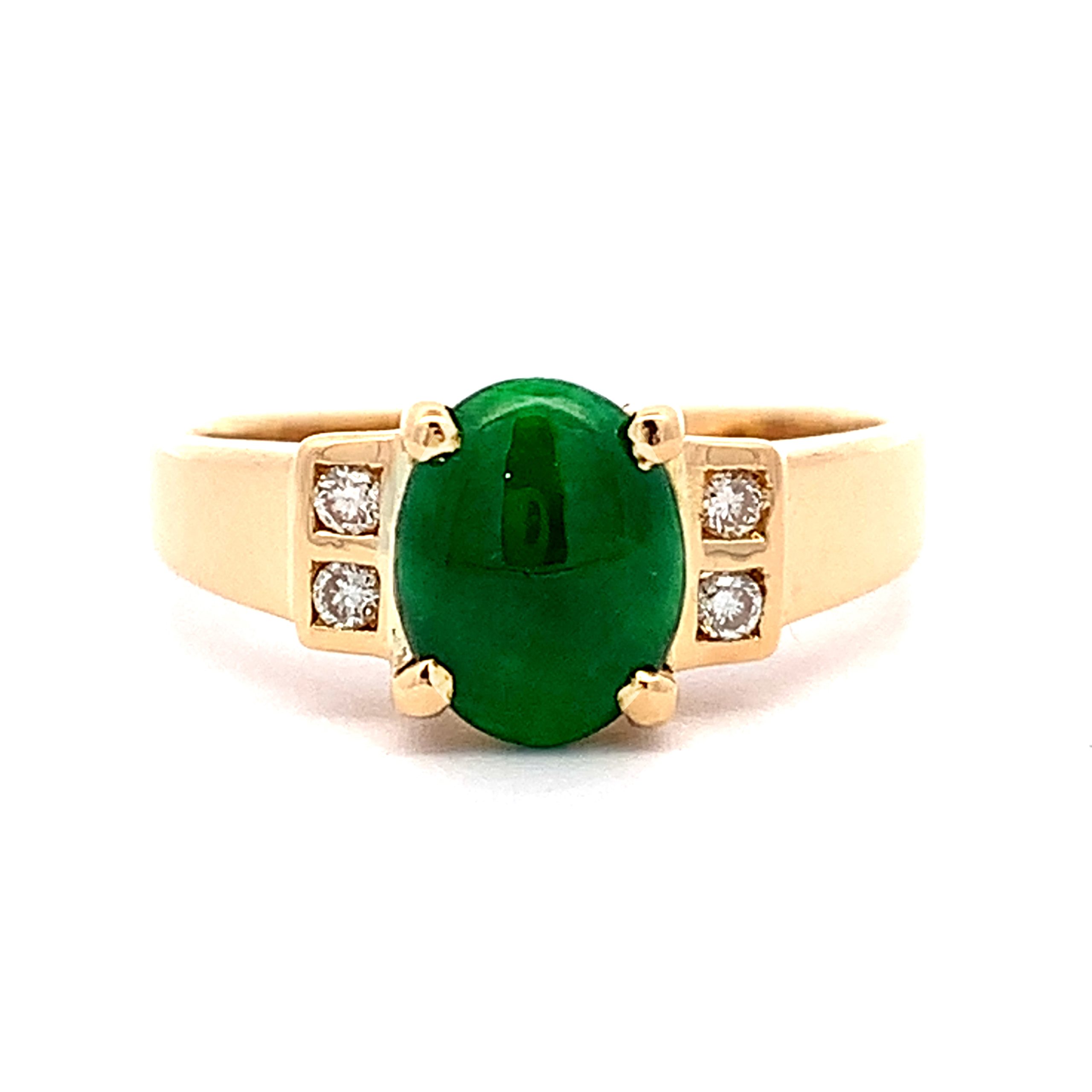 Jade and Diamond 18ct Gold Ring