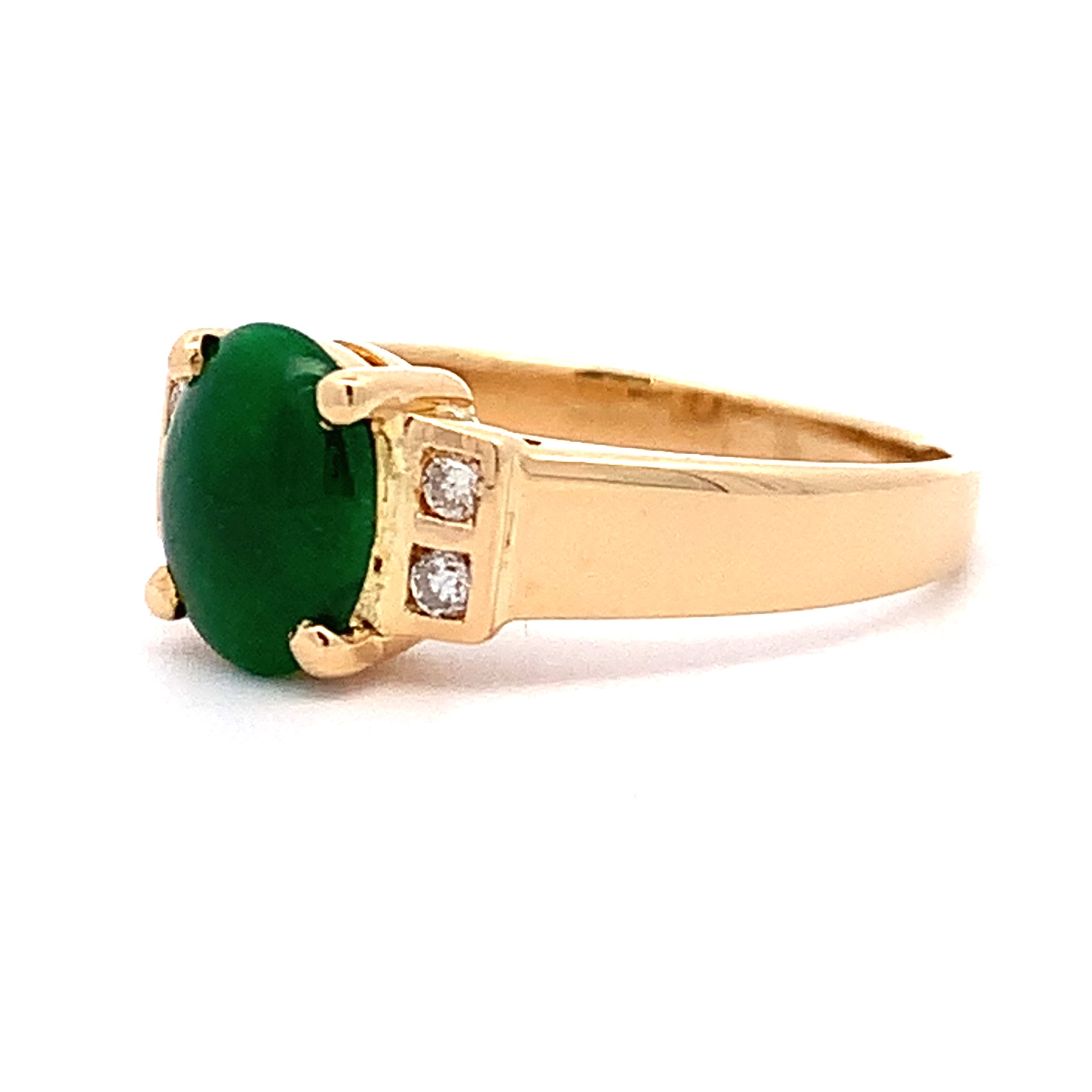 Jade and Diamond 18ct Gold Ring