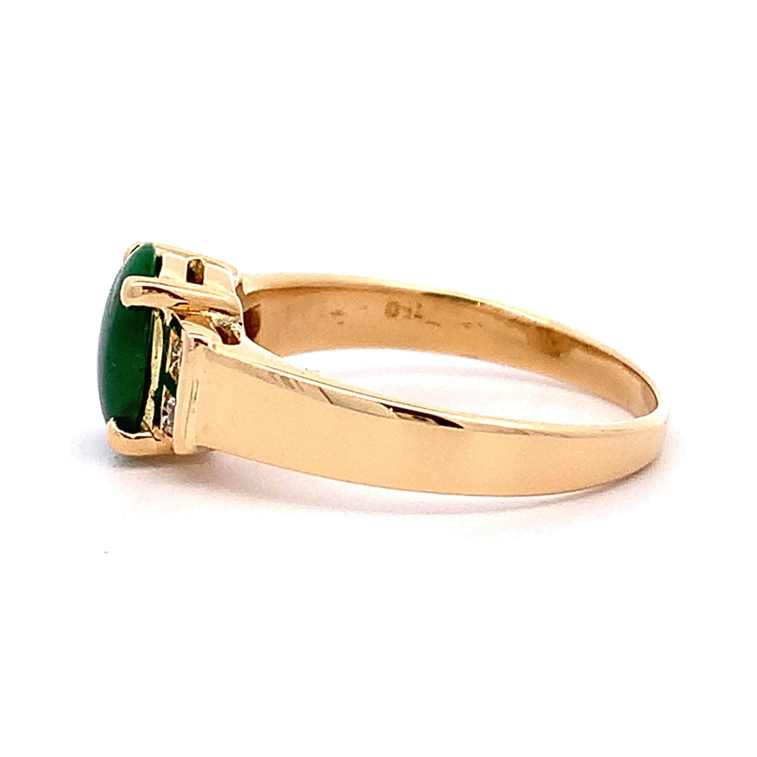 Jade and Diamond 18ct Gold Ring