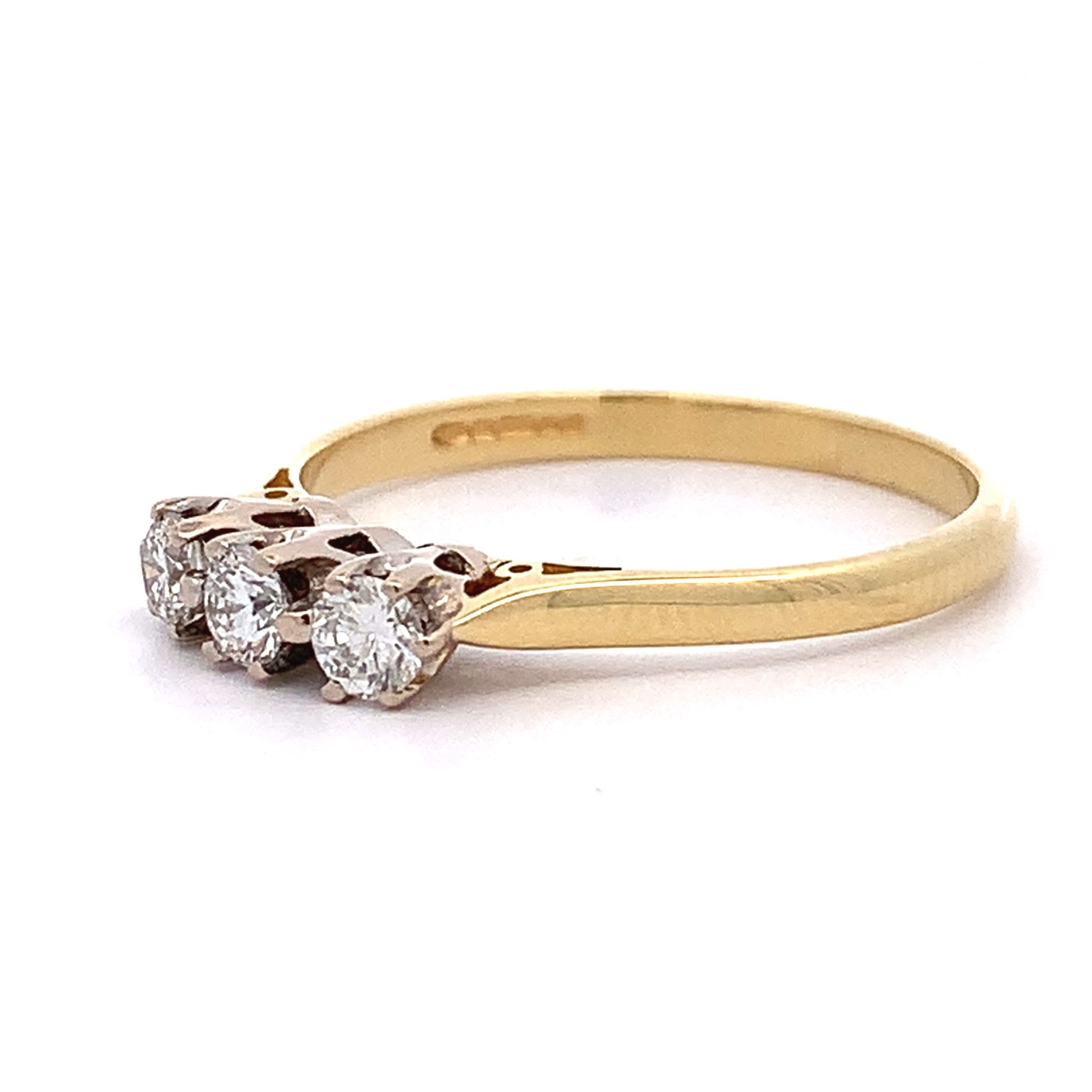 0.30ct Diamond Trilogy Yellow Gold Ring