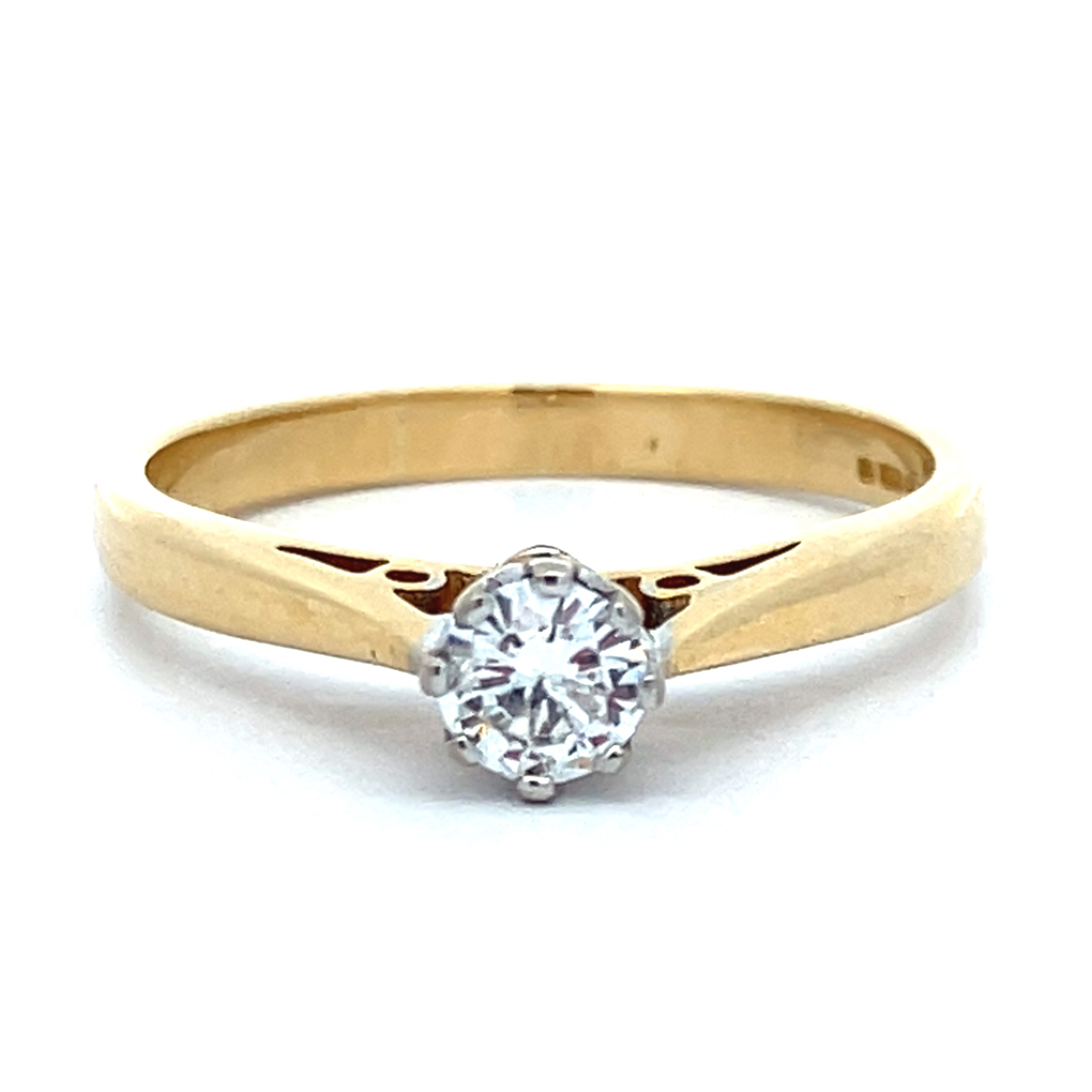 0.16ct Diamond Yellow Gold Solitaire Ring