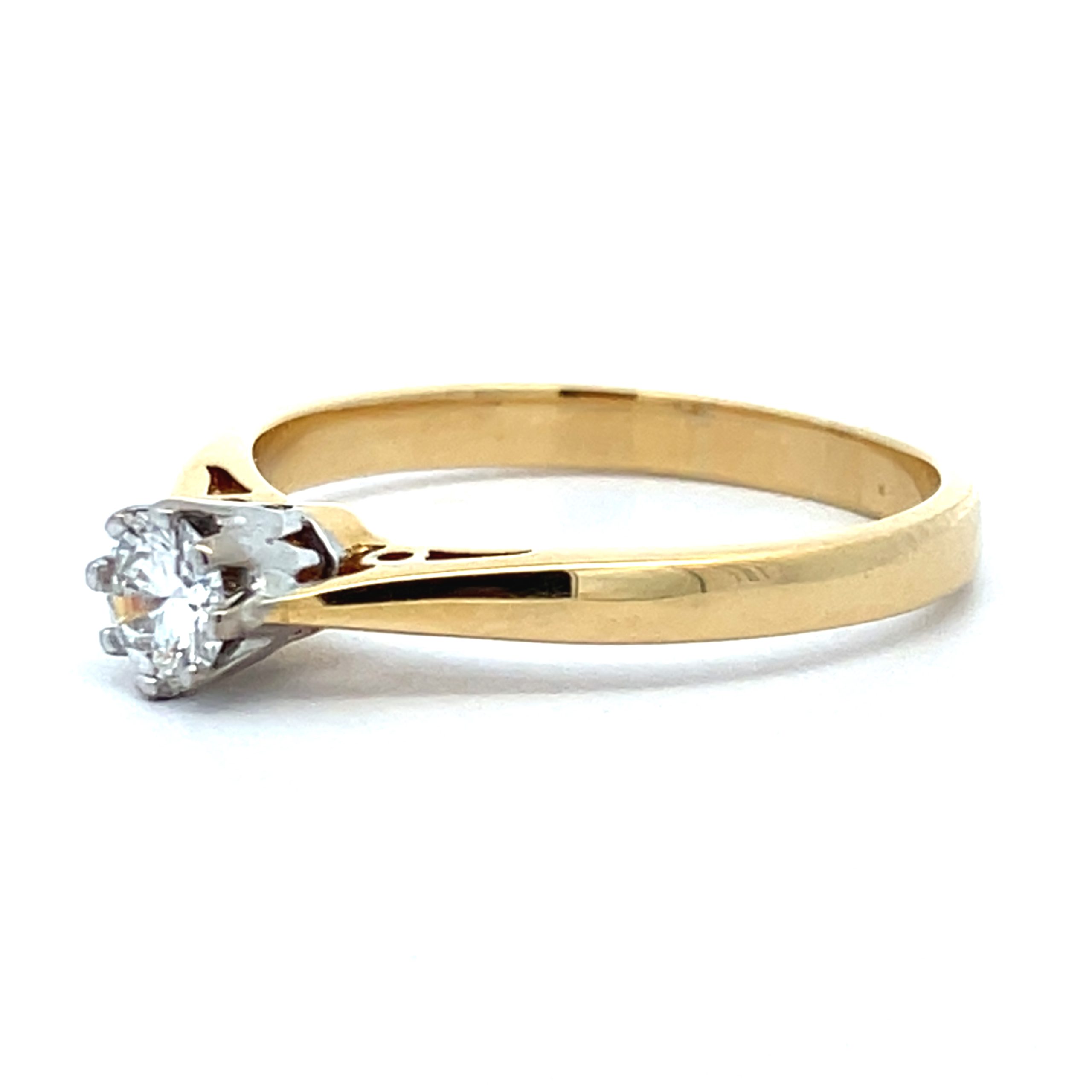 0.16ct Diamond Yellow Gold Solitaire Ring