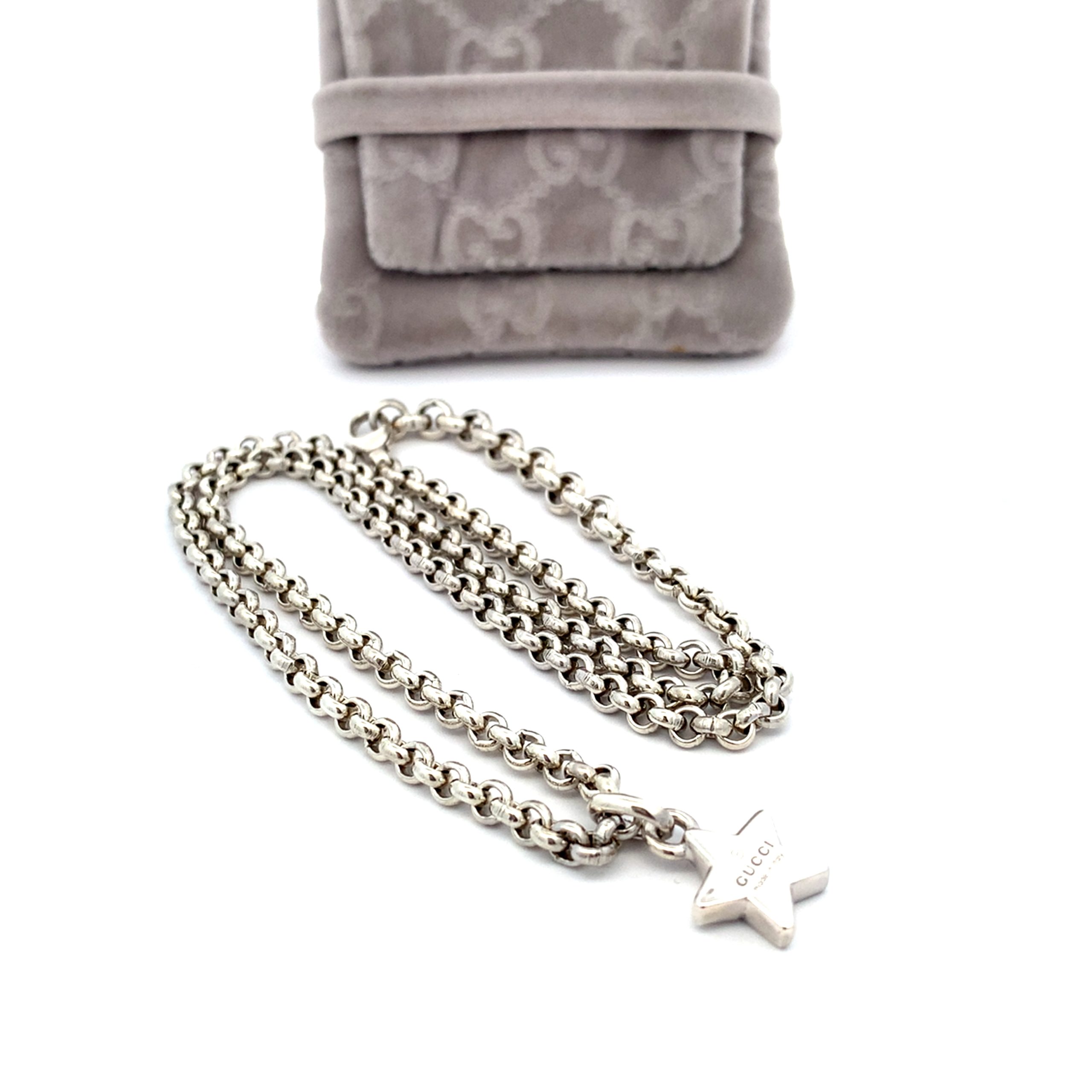 Gucci Silver Star Necklace