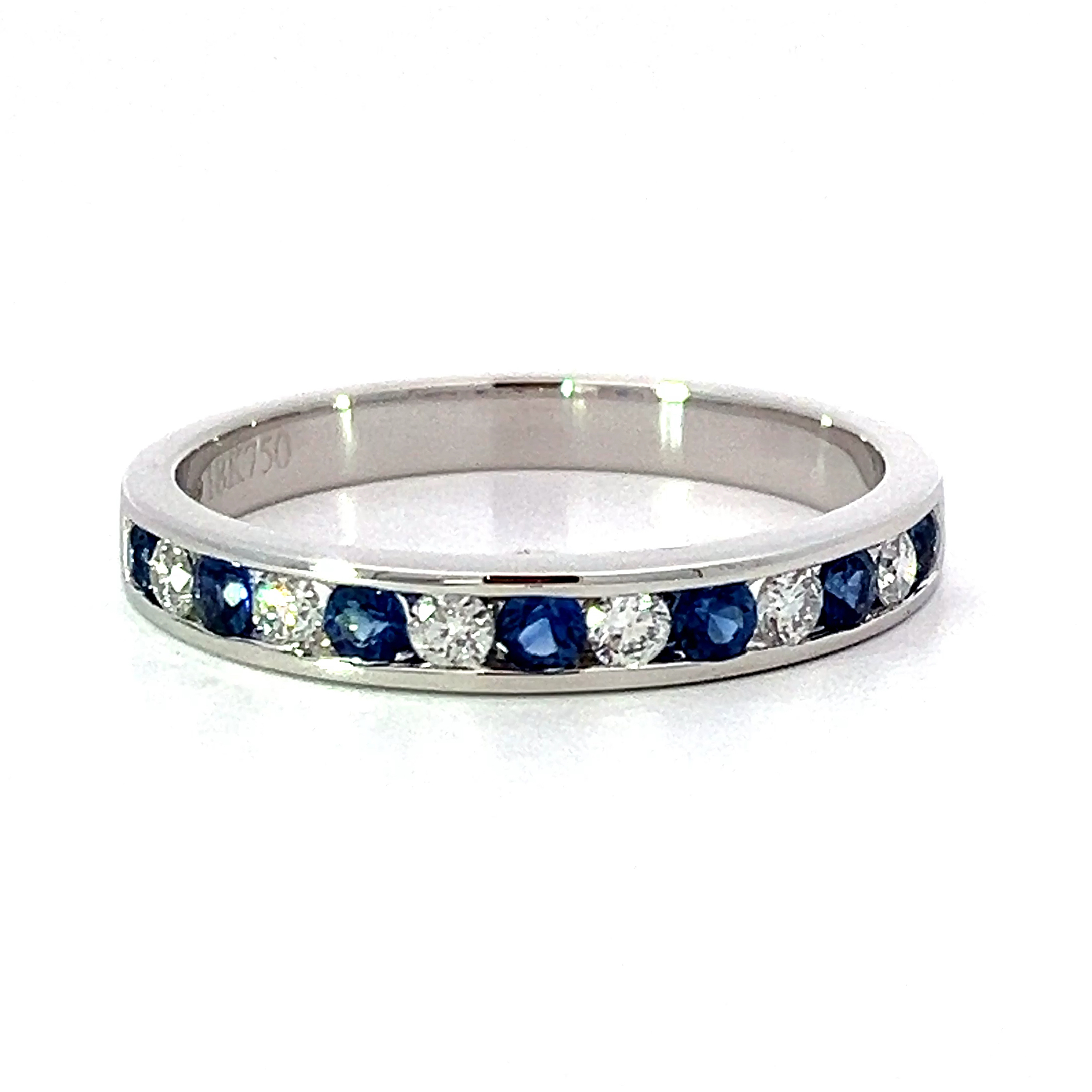 Sapphire and Diamond Half Eternity Ring