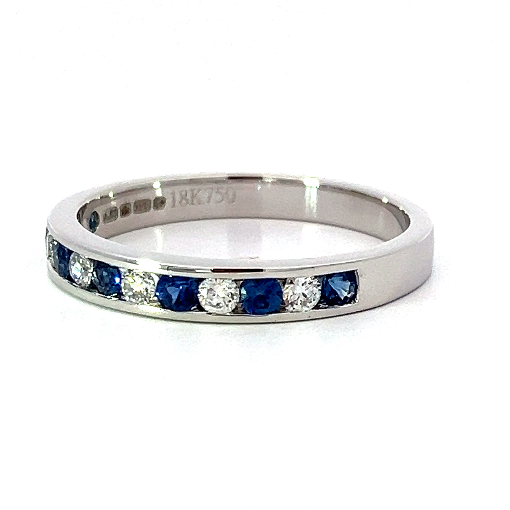 Sapphire and Diamond Half Eternity Ring