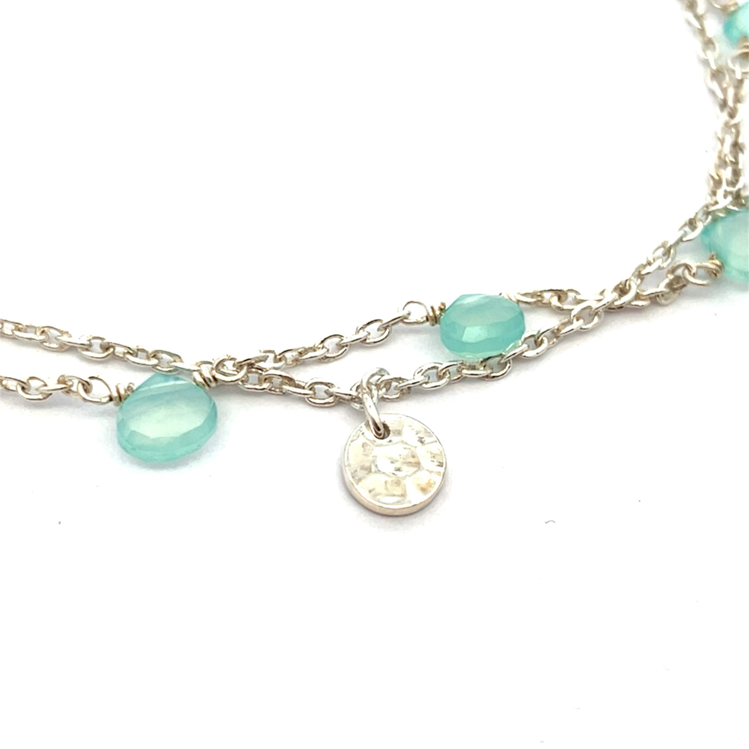 Bohemian Silver Hammered Disc Bracelet