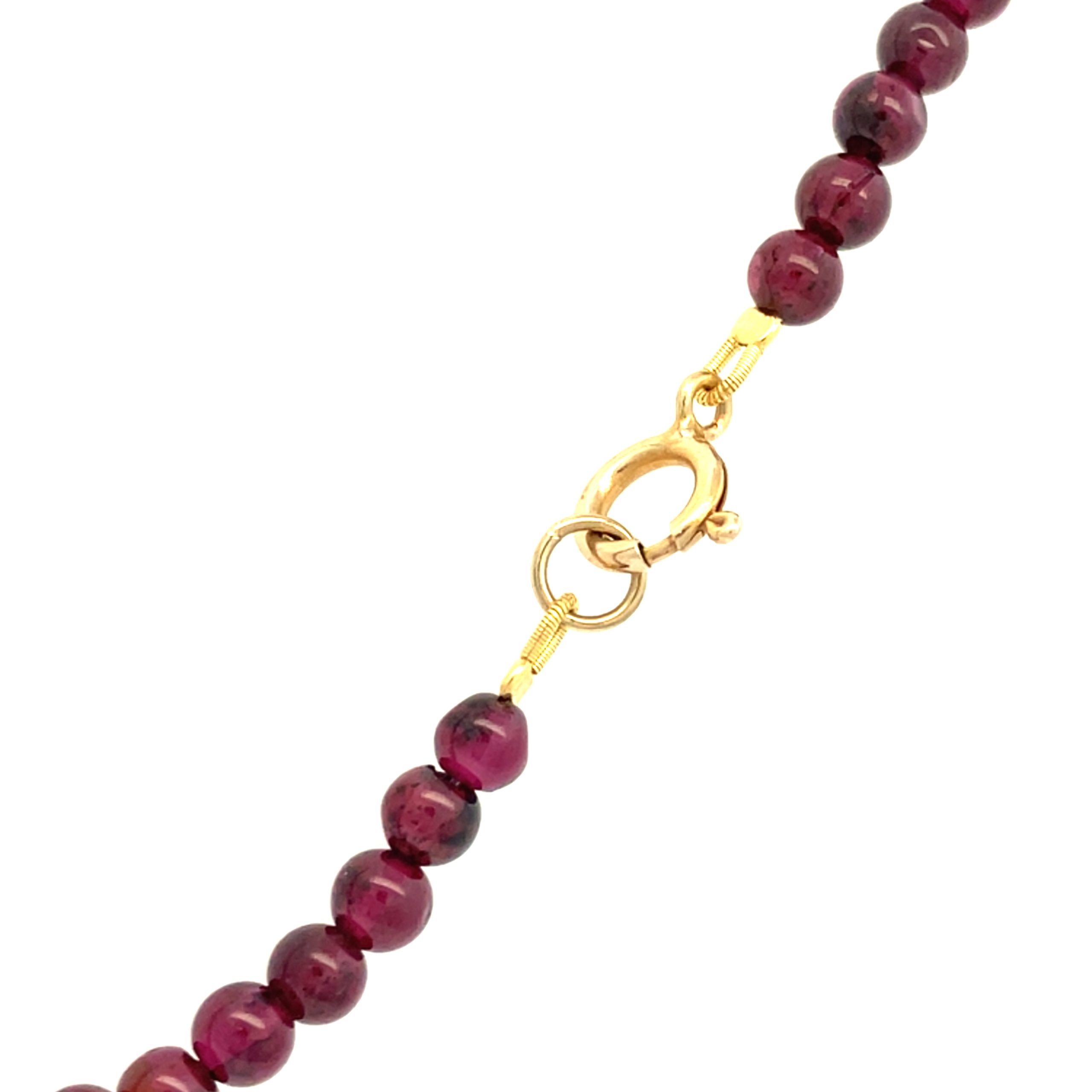 Pretty Round 4mm Genuine Garnet Bead Necklace